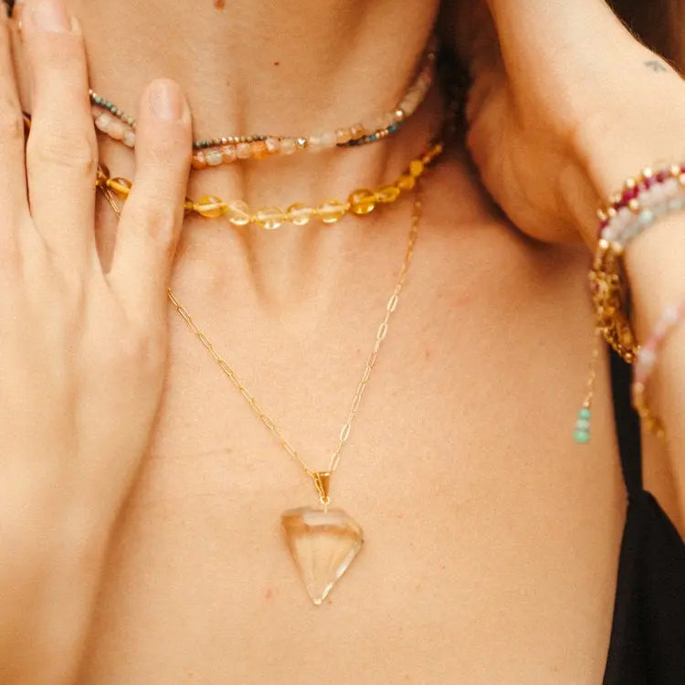 Solara - AAA Citrine Pendant 14k Gold Filled Necklace Baltic Mermaid