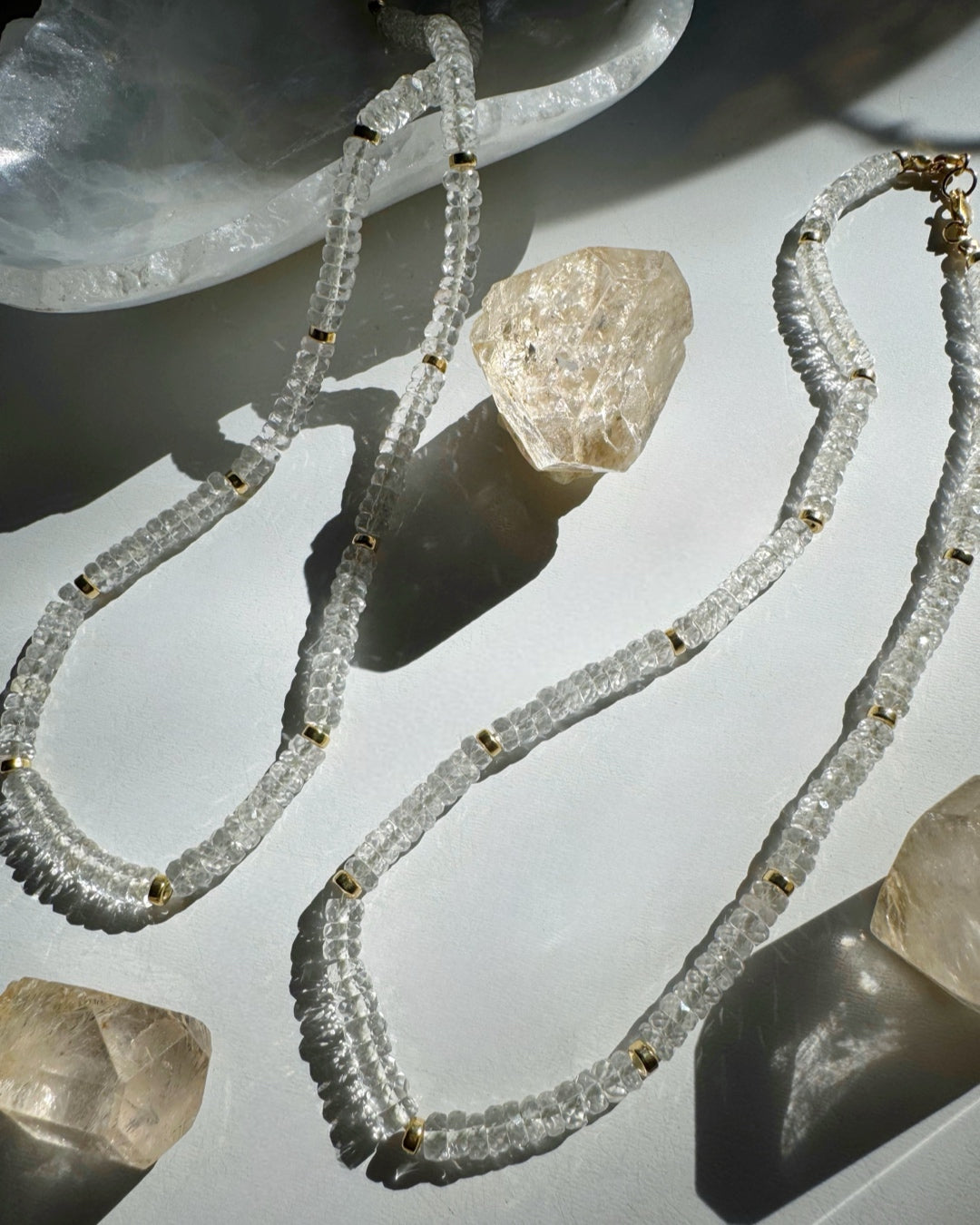“Rihanna” - White Topaz Gemstone Candy Necklace - Baltic Mermaid