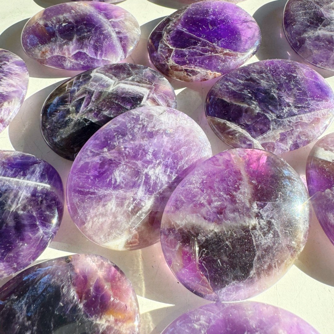Amethyst Flat Palm Stones - Baltic Mermaid