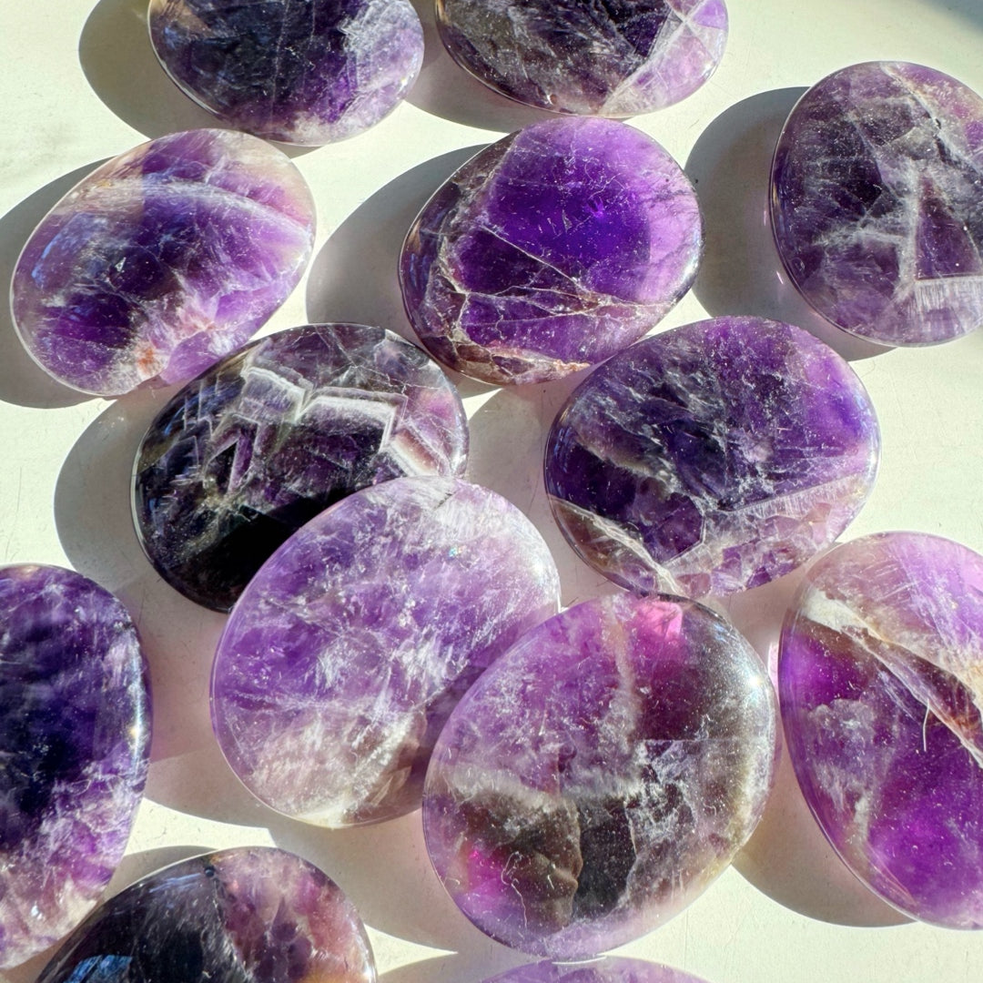 Amethyst Flat Palm Stones - Baltic Mermaid