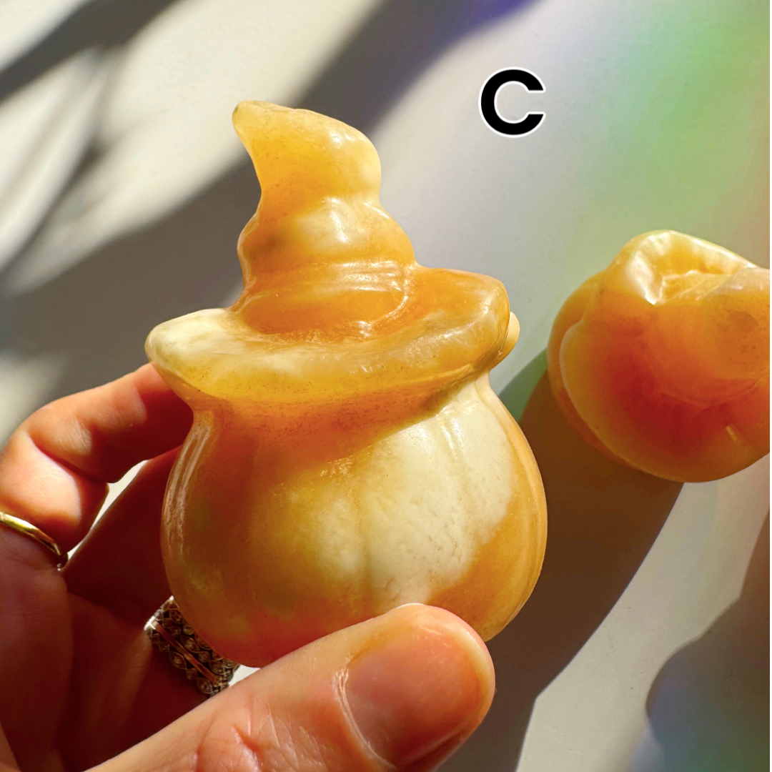 Orange Calcite Jack-O-Lantern - Baltic Mermaid