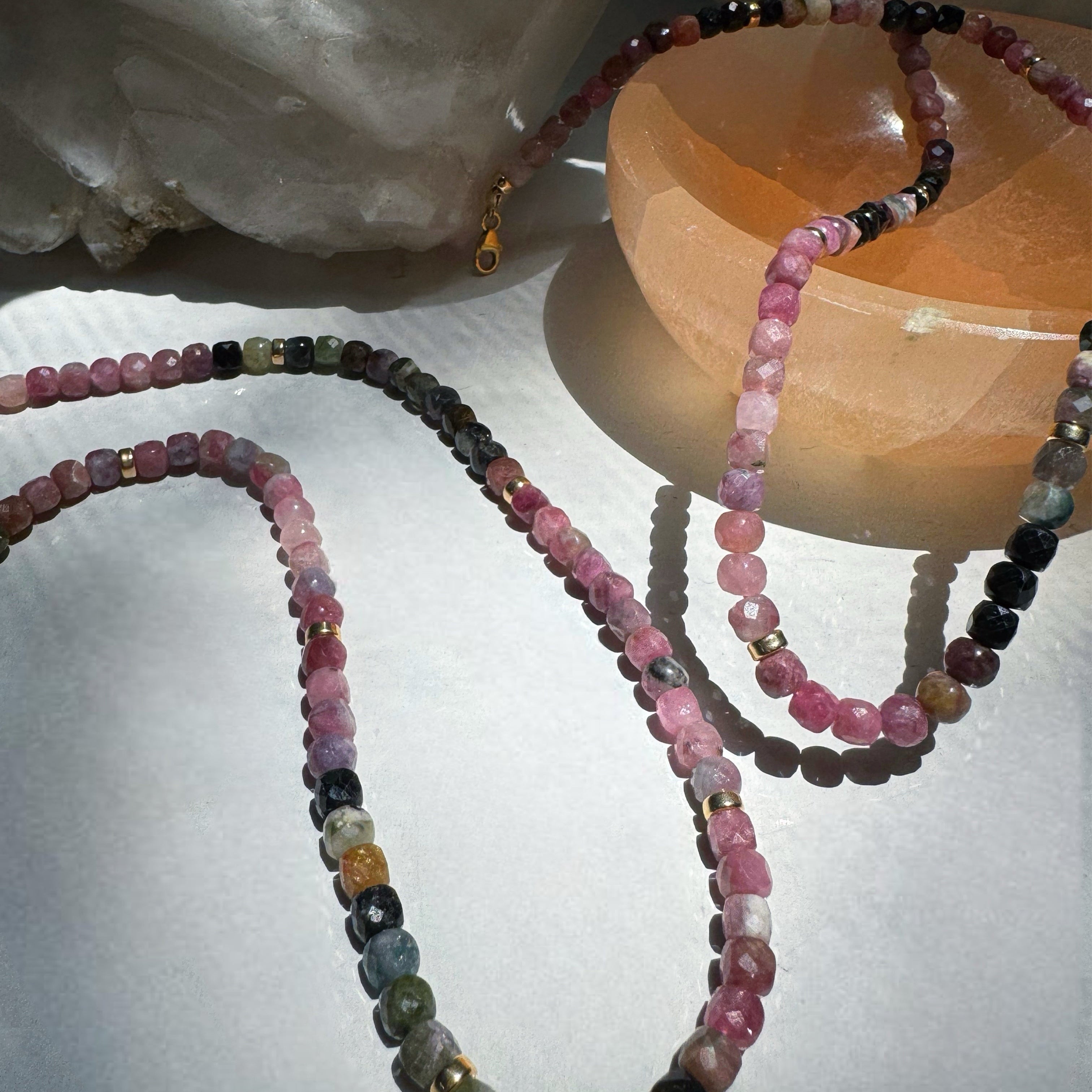 Multi Tourmaline Gemstone Necklace Baltic Mermaid