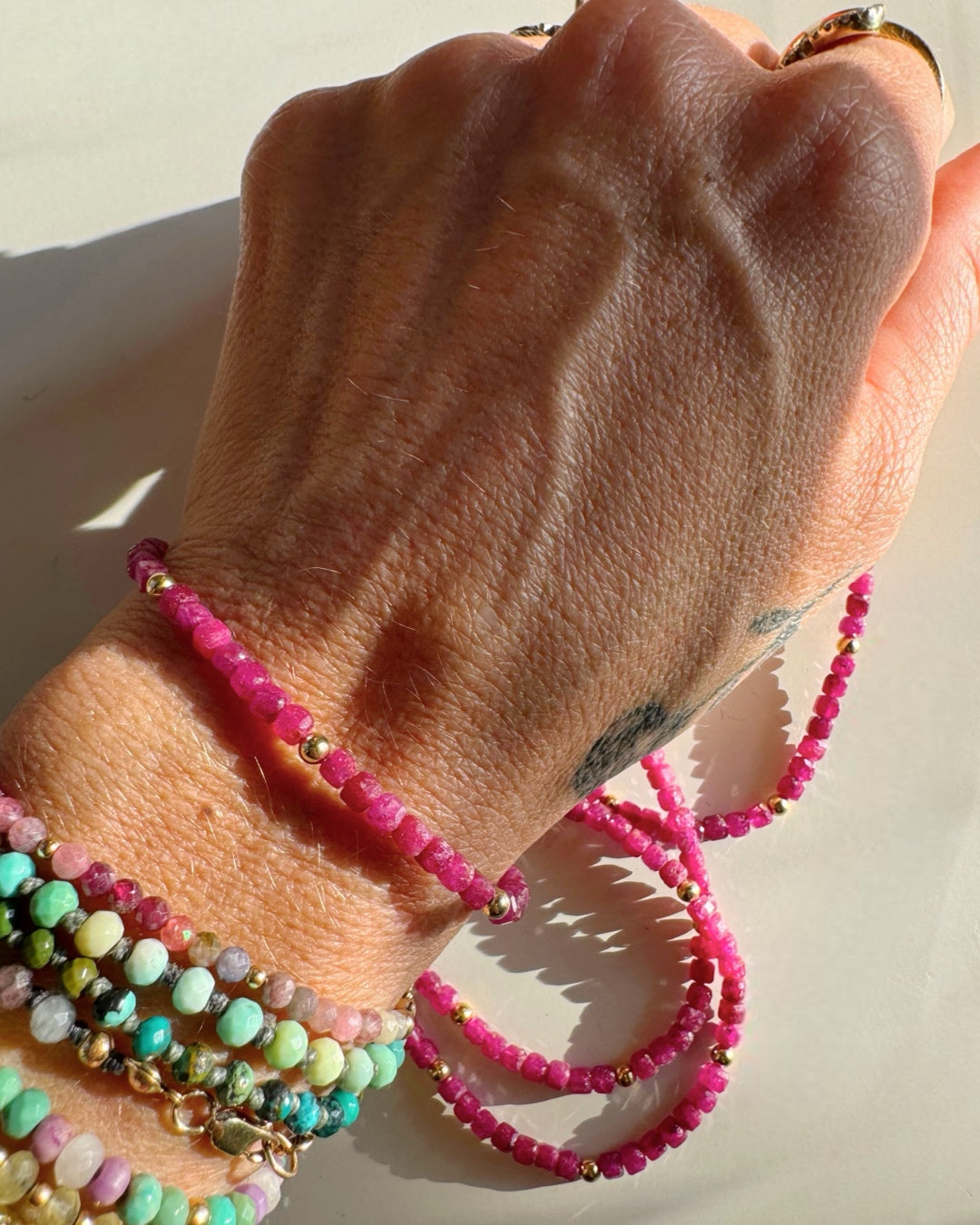 “Judy” - Ruby Gemstone Candy Bracelet - Baltic Mermaid