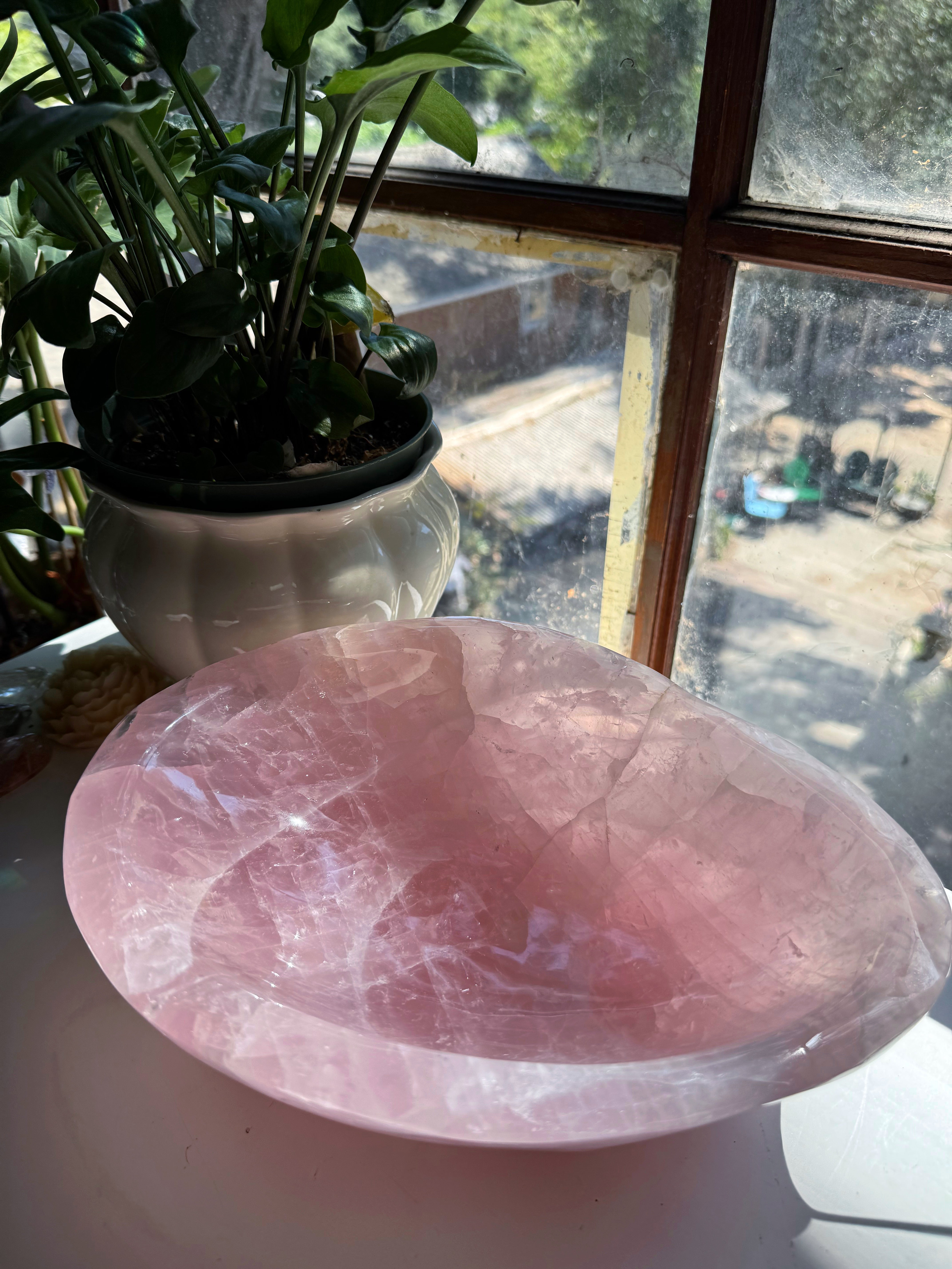 Large Rose Quartz Bowl Baltic Mermaid