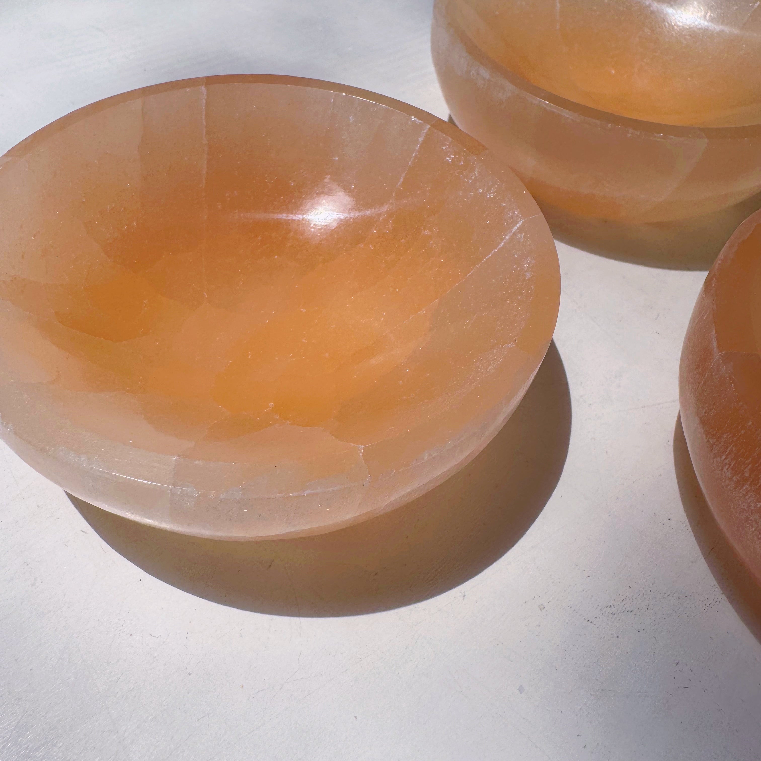Peach Selenite Medium Bowl Baltic Mermaid