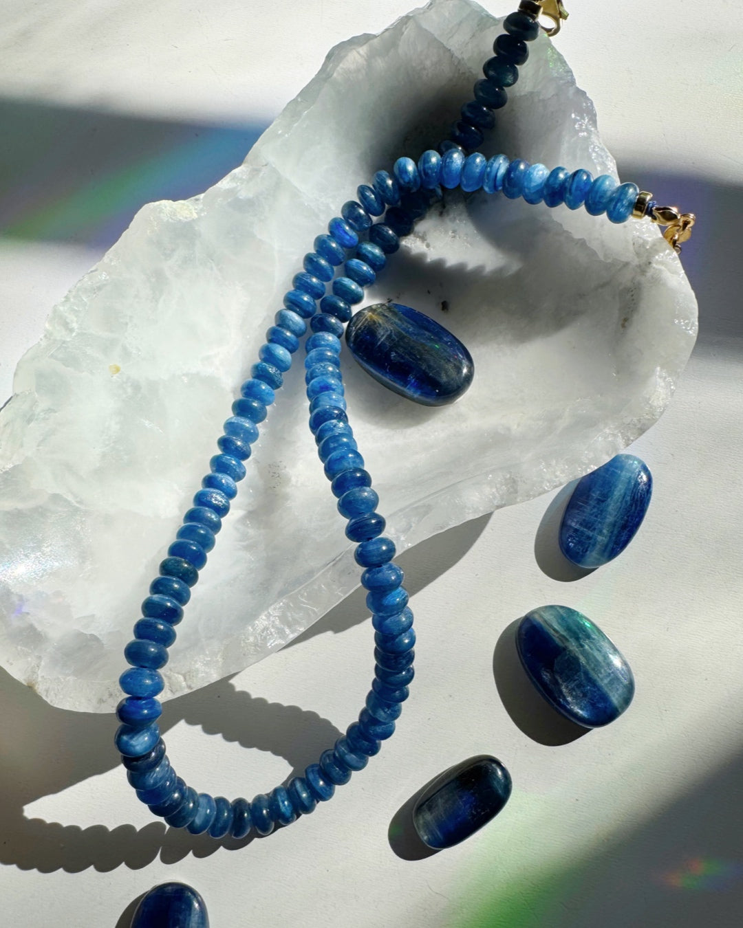 “Diana” - Blue Kyanite Gemstone Candy Necklace - Baltic Mermaid