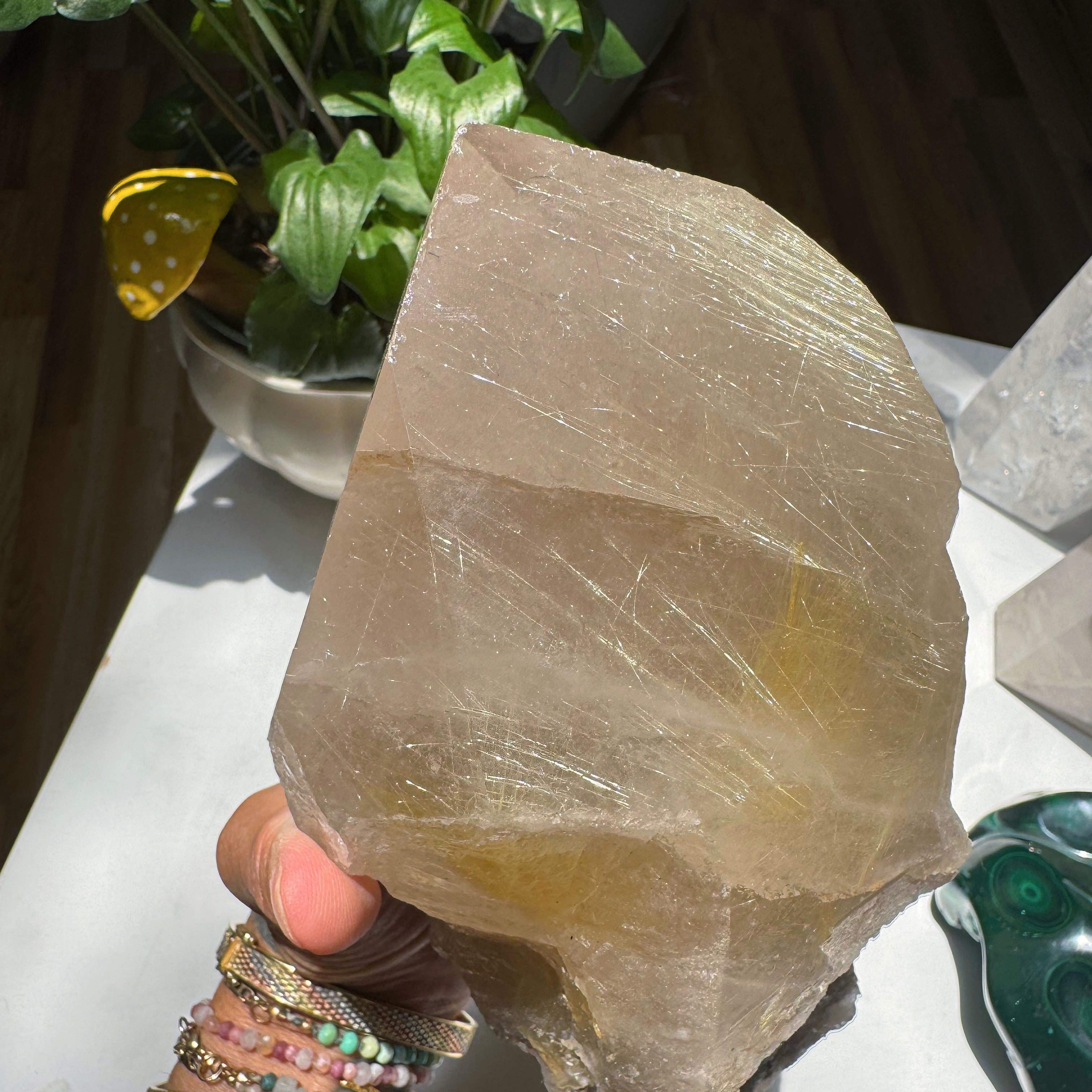 Large Rutilated Quartz Point from Brazil w/ Recordkeepers Baltic Mermaid