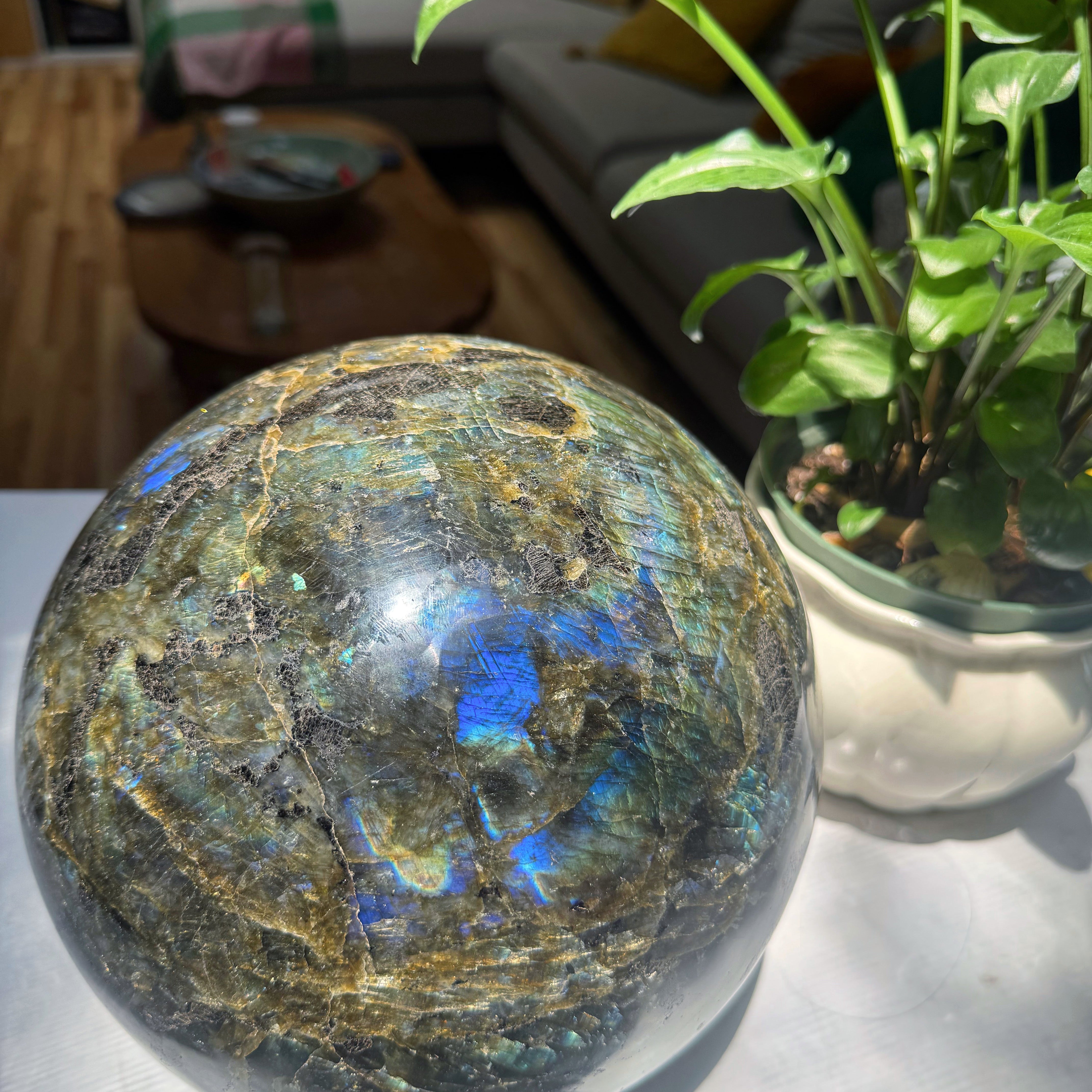 Large Labradorite Sphere from Madagascar Baltic Mermaid