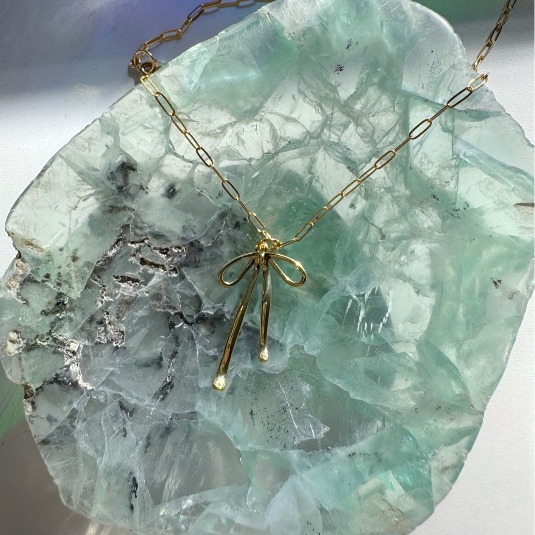 Dainty Bow Gold Filled Necklace - Baltic Mermaid