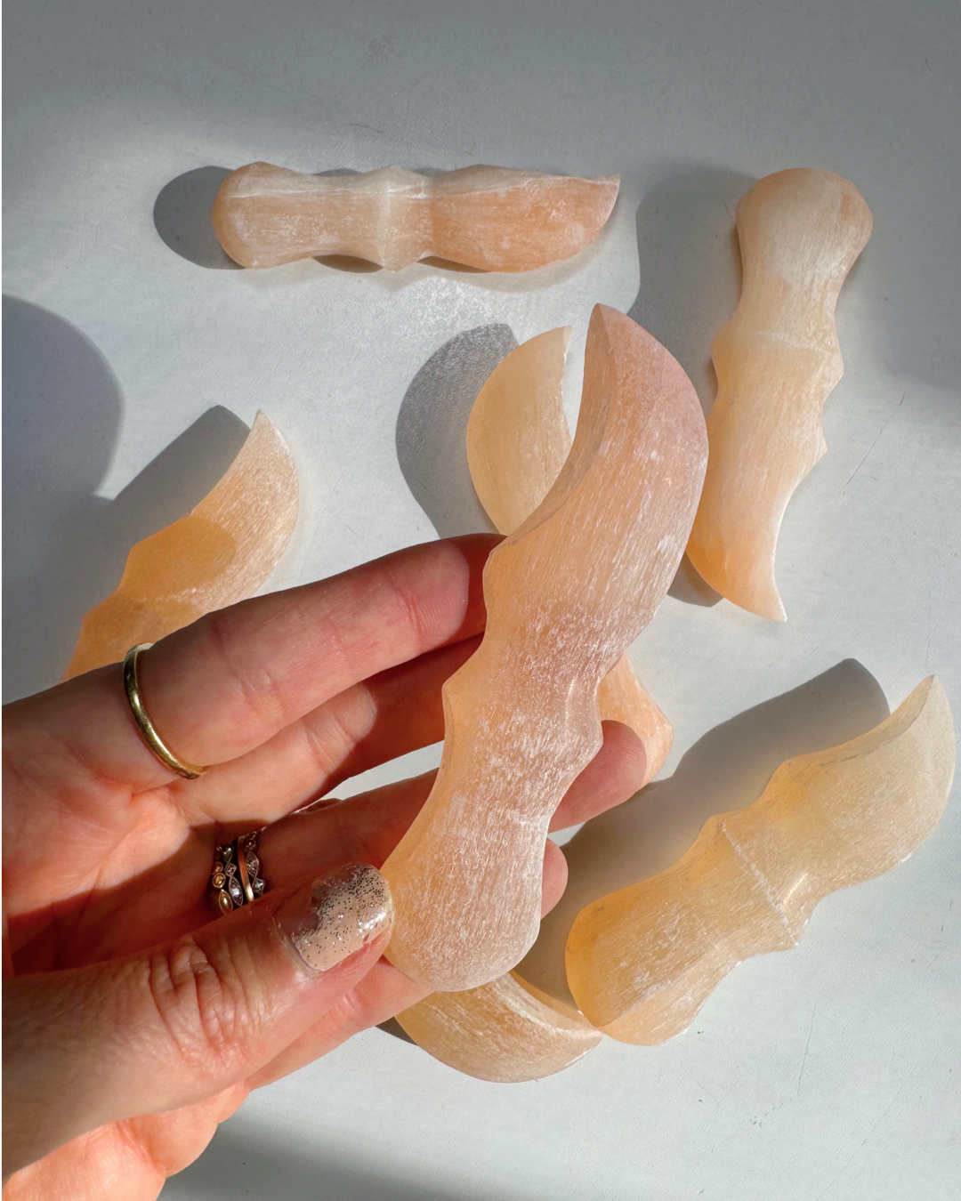 Peach Selenite Small Knife - Baltic Mermaid