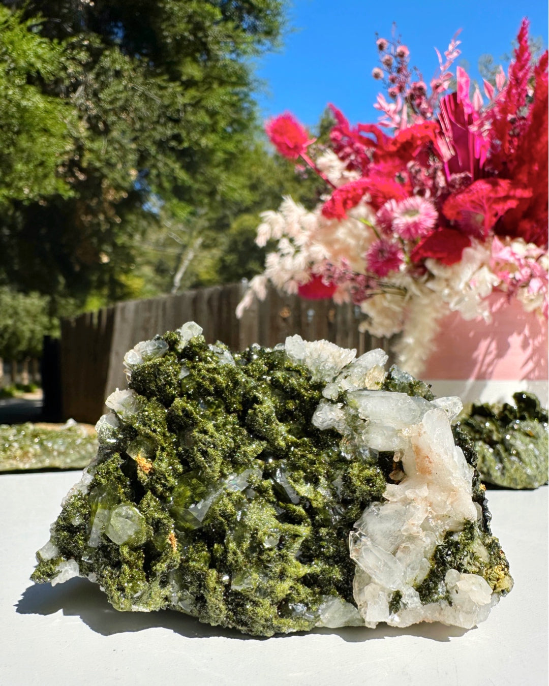 Epidote Quartz Cluster - Baltic Mermaid