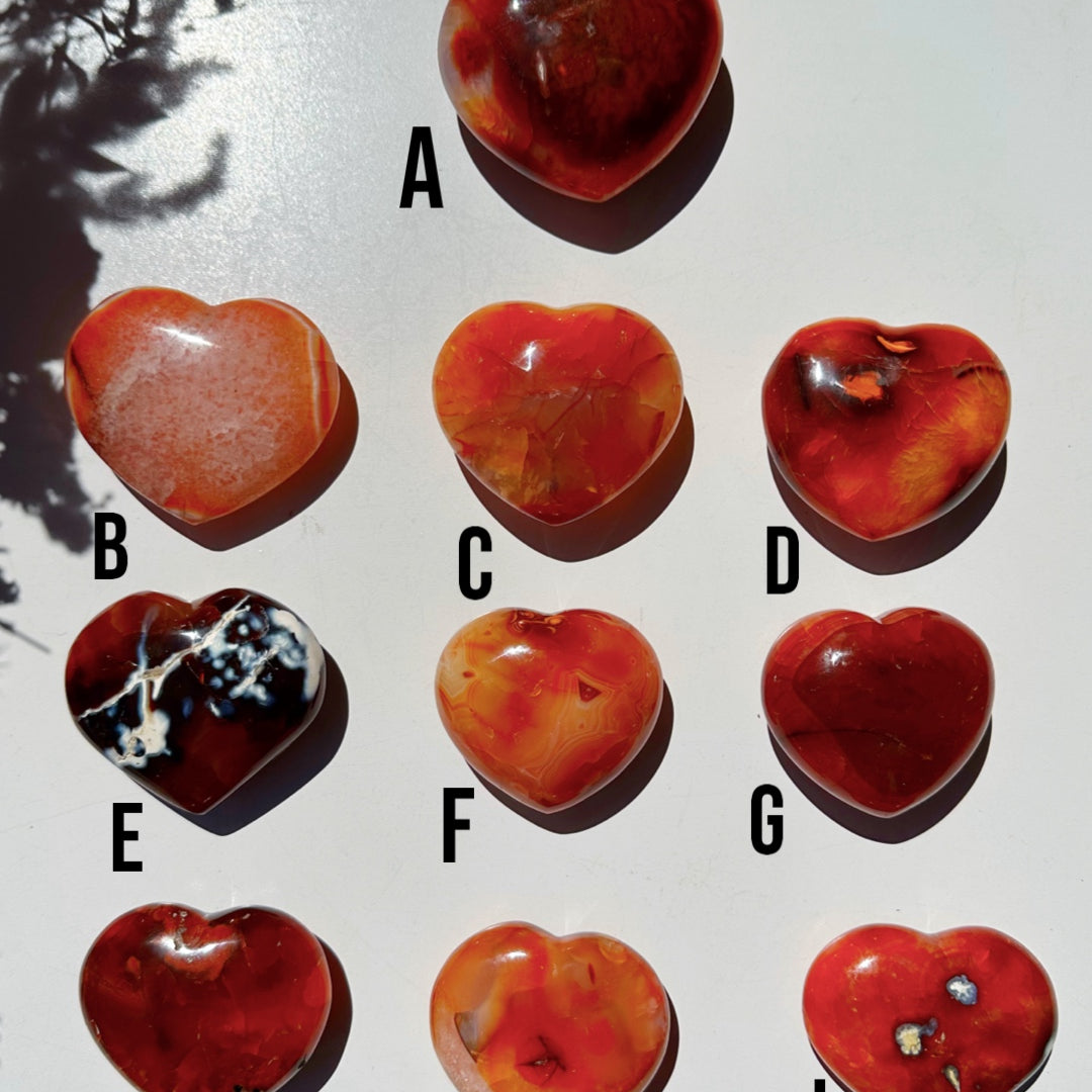 Carnelian Agate Hearts - Baltic Mermaid
