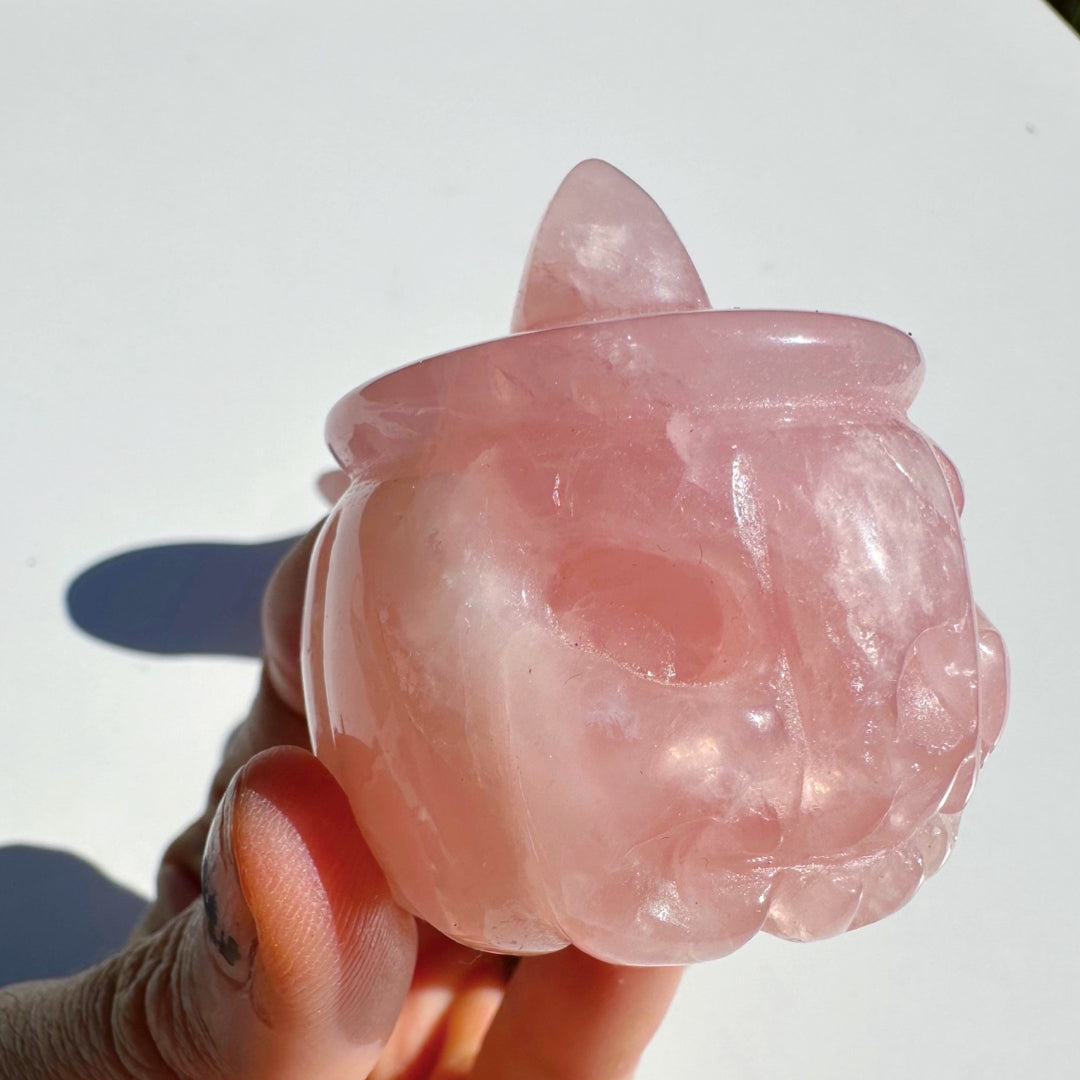 Rose Quartz Jack-O-Lantern - Baltic Mermaid