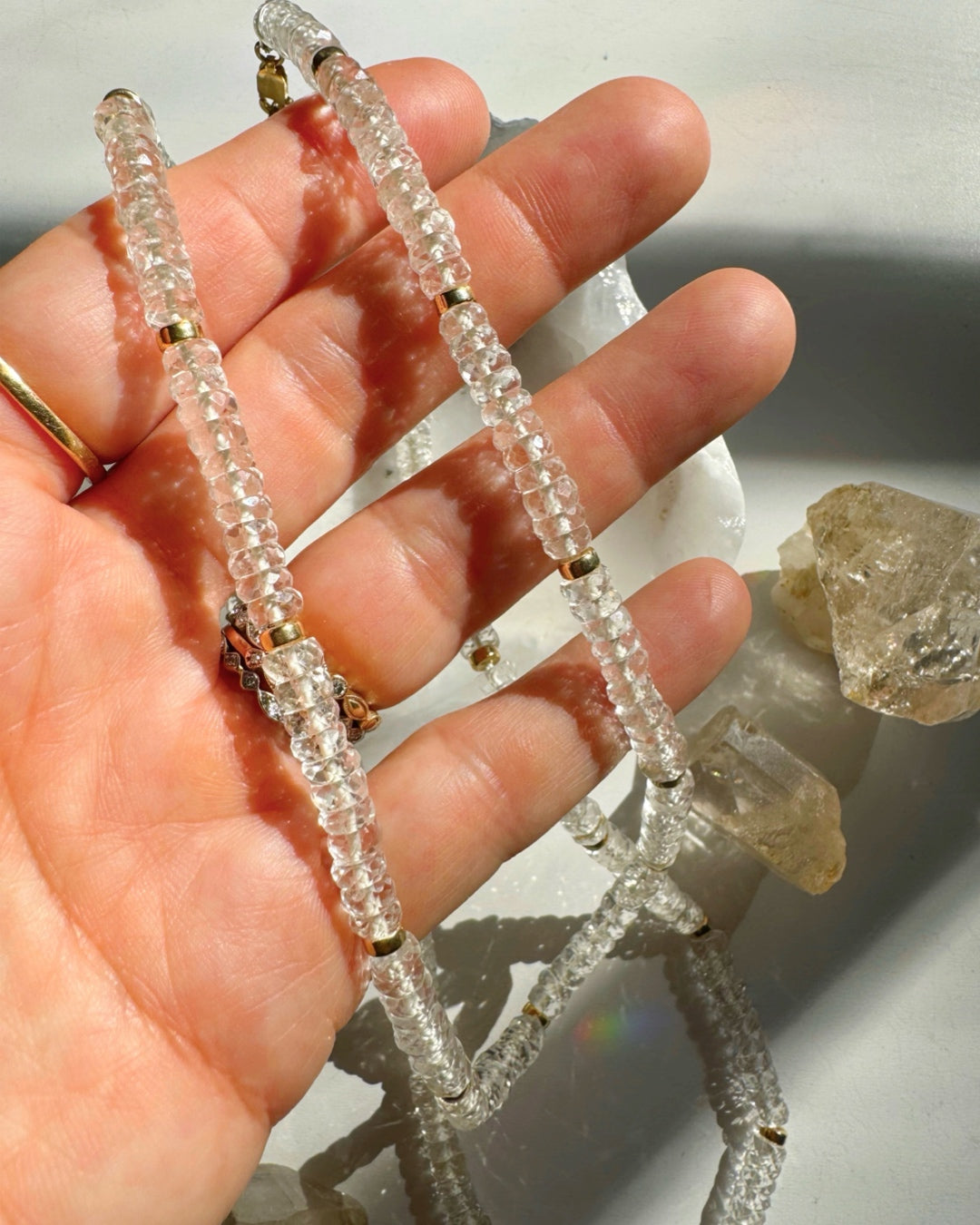 “Rihanna” - White Topaz Gemstone Candy Necklace - Baltic Mermaid