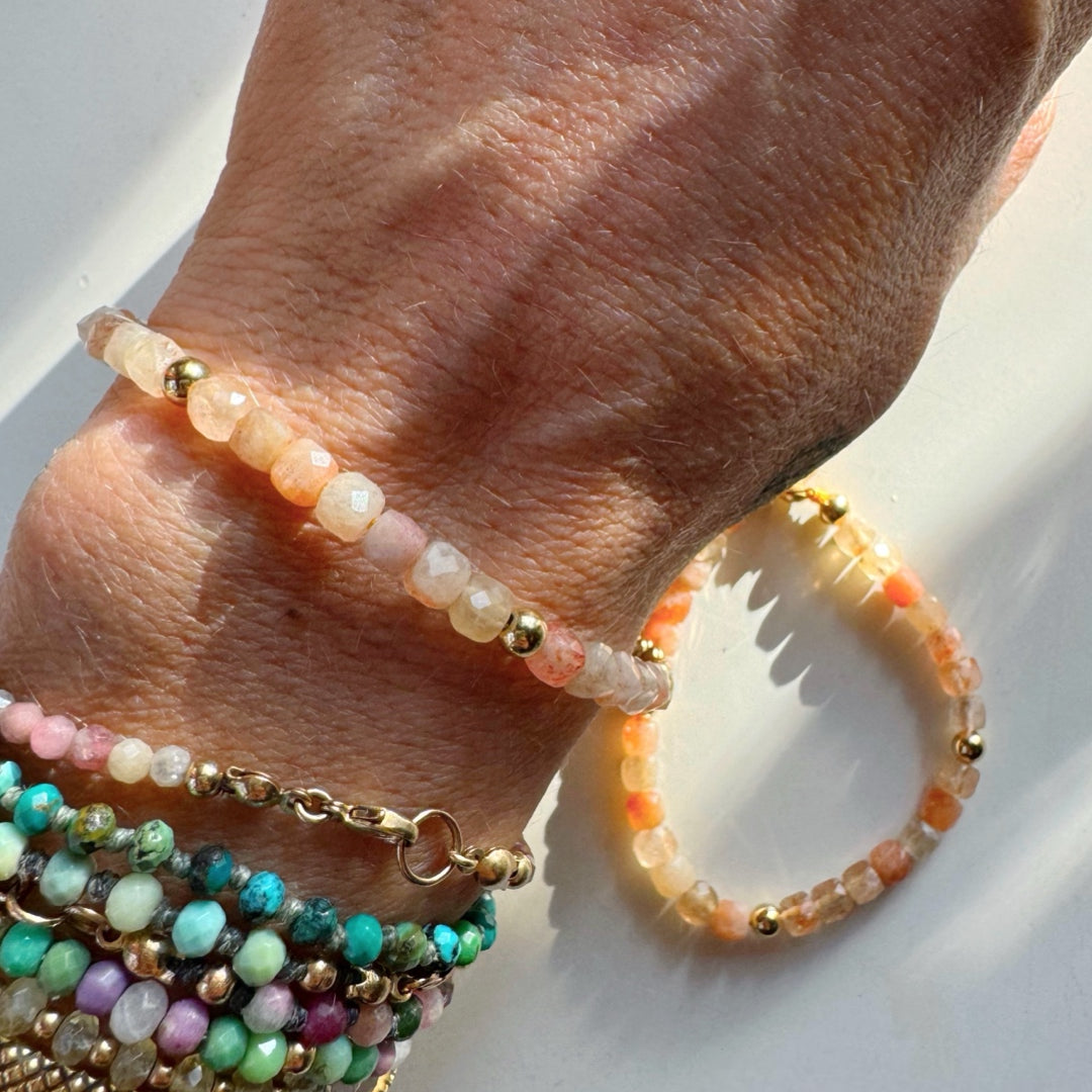 “Dawn” - Sunstone Gemstone Candy Bracelet - Baltic Mermaid