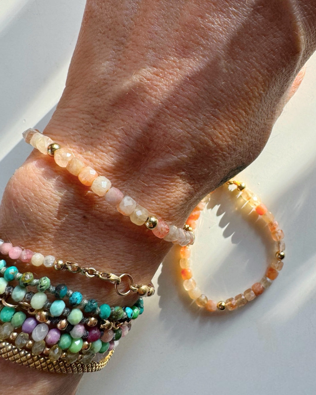 “Dawn” - Sunstone Gemstone Candy Bracelet - Baltic Mermaid