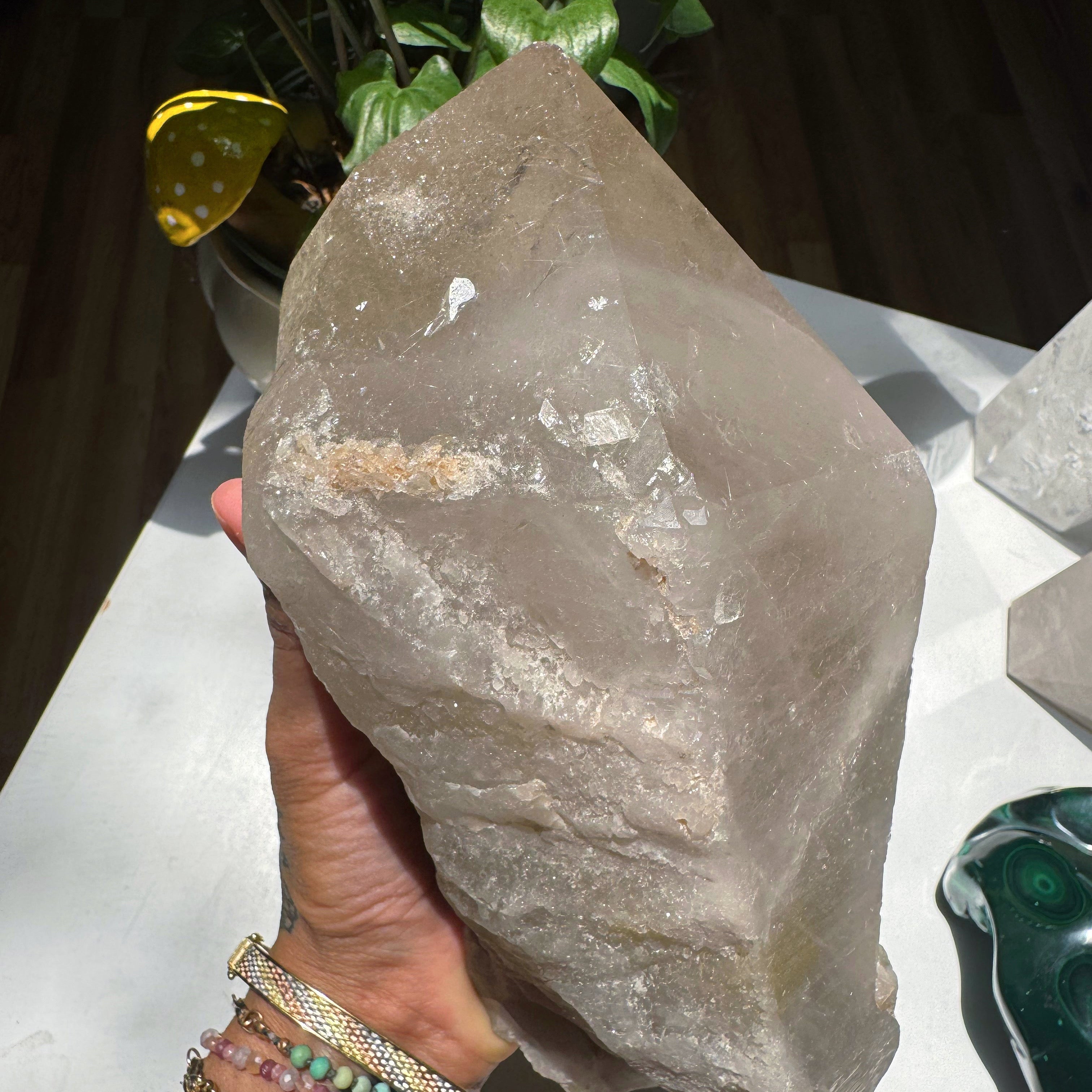 Large Rutilated Quartz Point from Brazil w/ Recordkeepers Baltic Mermaid