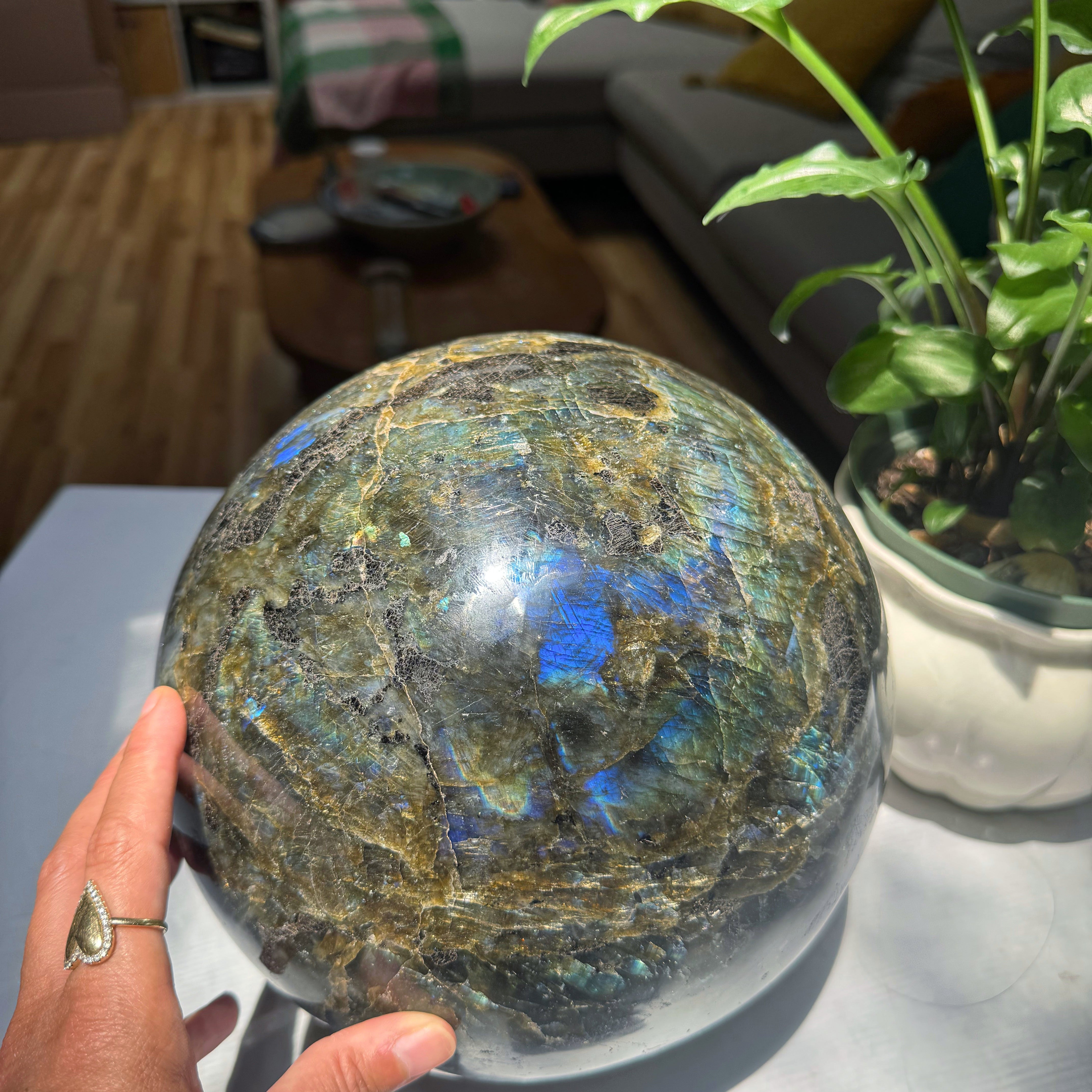 Large Labradorite Sphere from Madagascar Baltic Mermaid