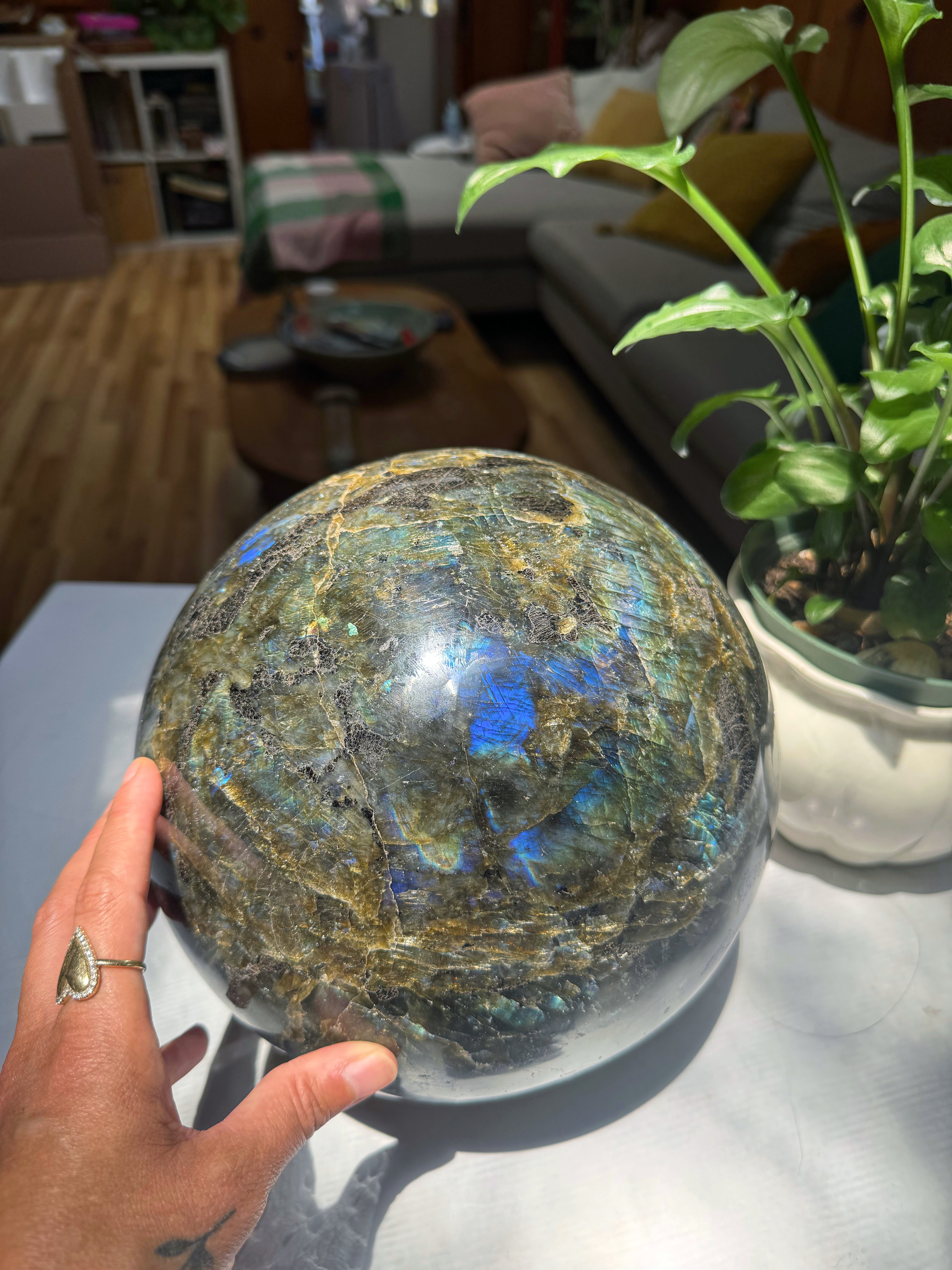 Large Labradorite Sphere from Madagascar Baltic Mermaid