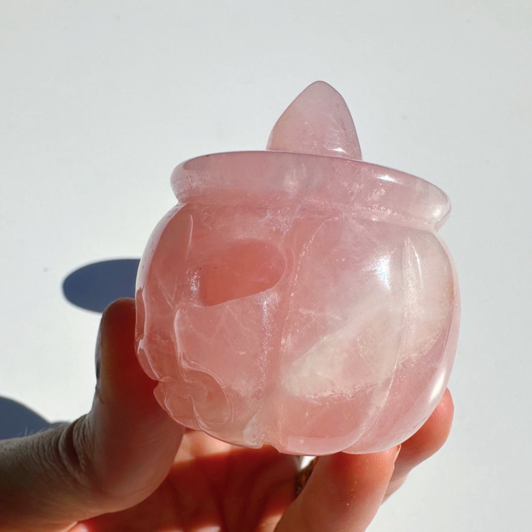Rose Quartz Jack-O-Lantern - Baltic Mermaid
