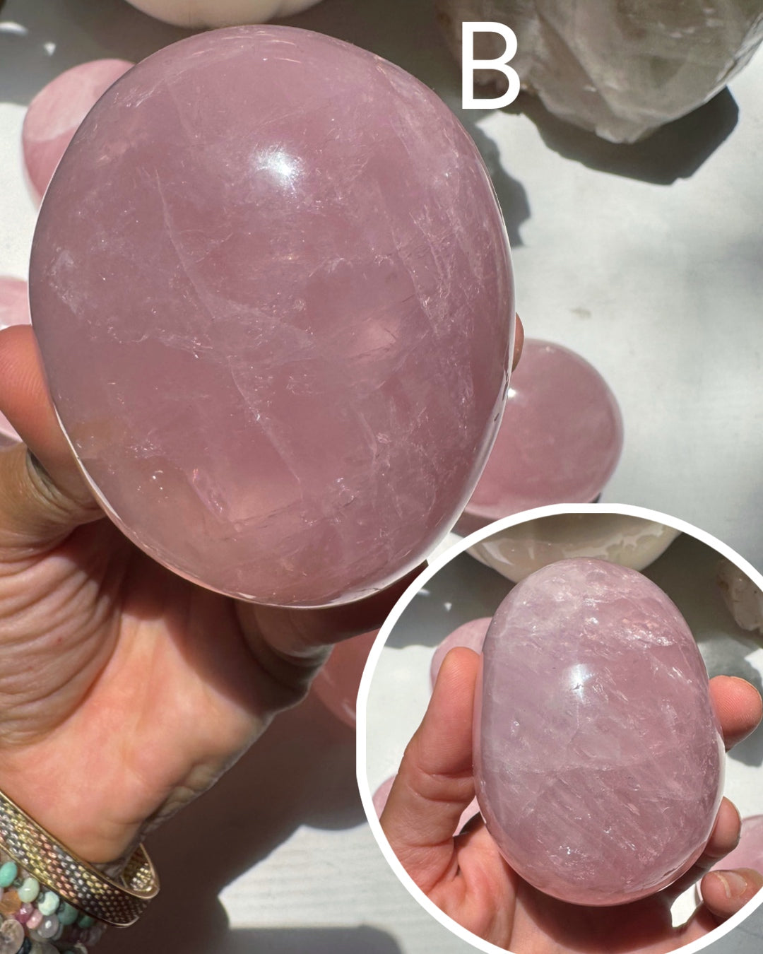 Large Rose Quartz Pebble Baltic Mermaid