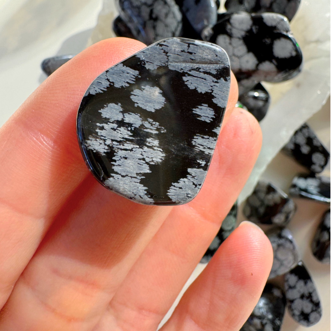 Snowflake Obsidian Tumbled Stones - Baltic Mermaid