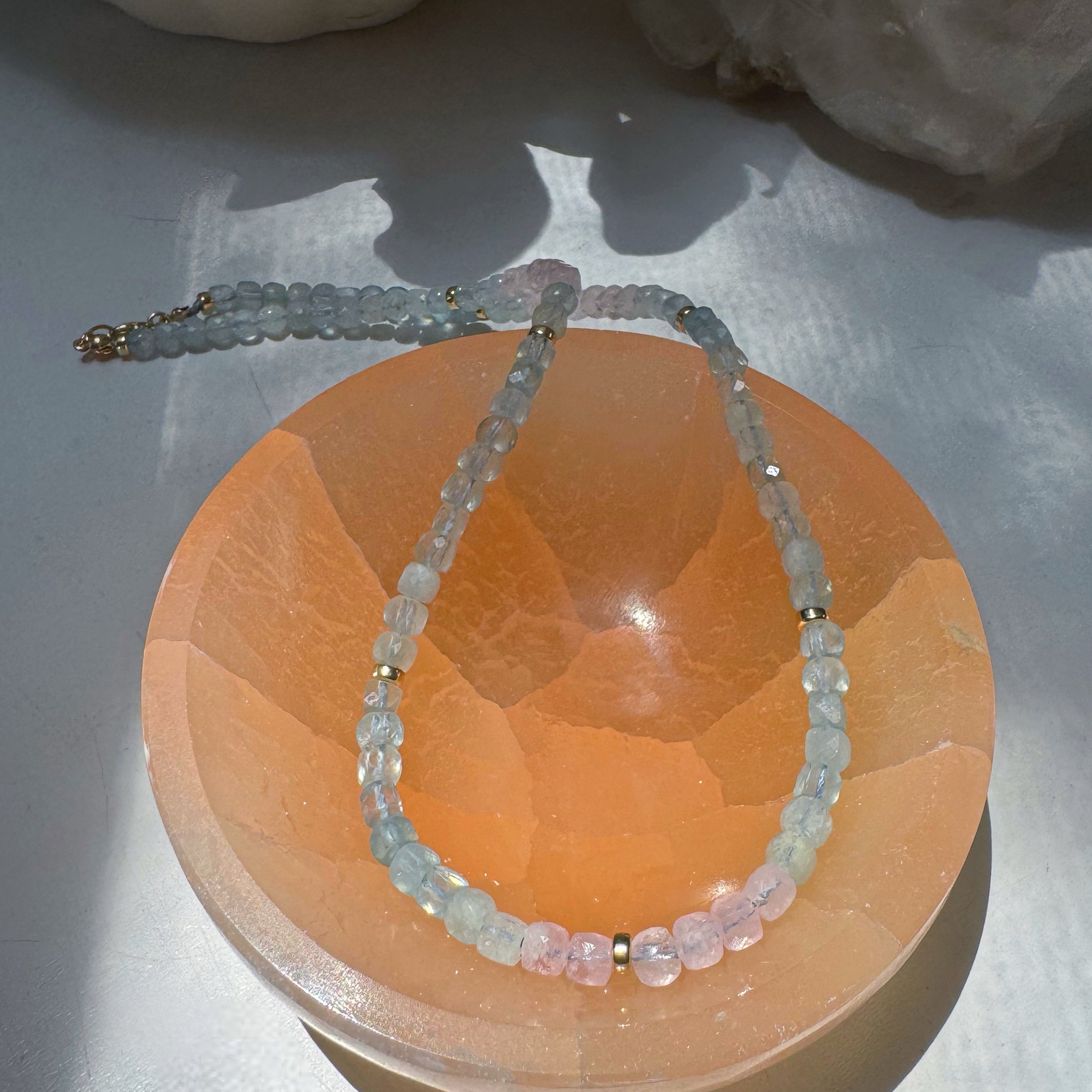 Morganite & Aquamarine Necklace Baltic Mermaid