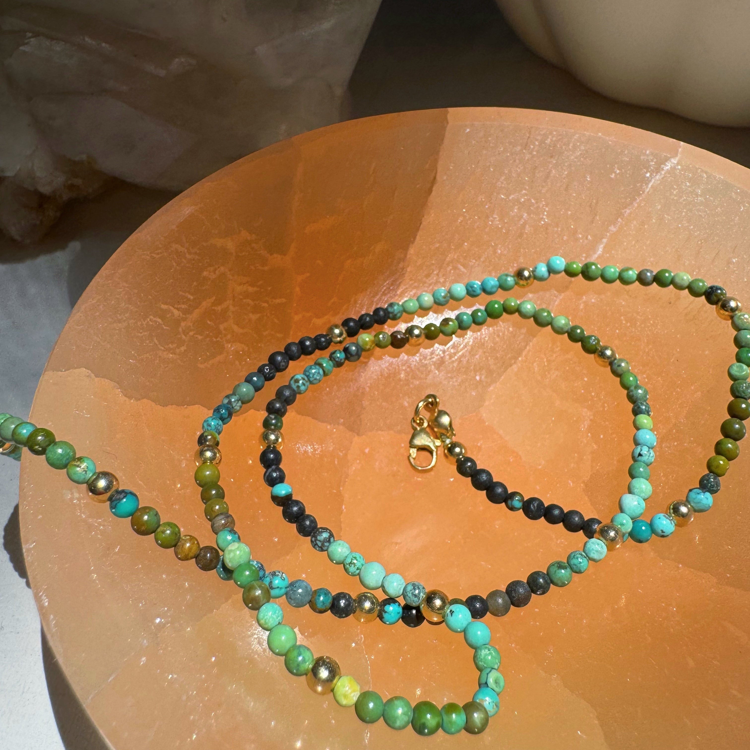 Turquoise Gemstone & 14k GF Necklace Baltic Mermaid