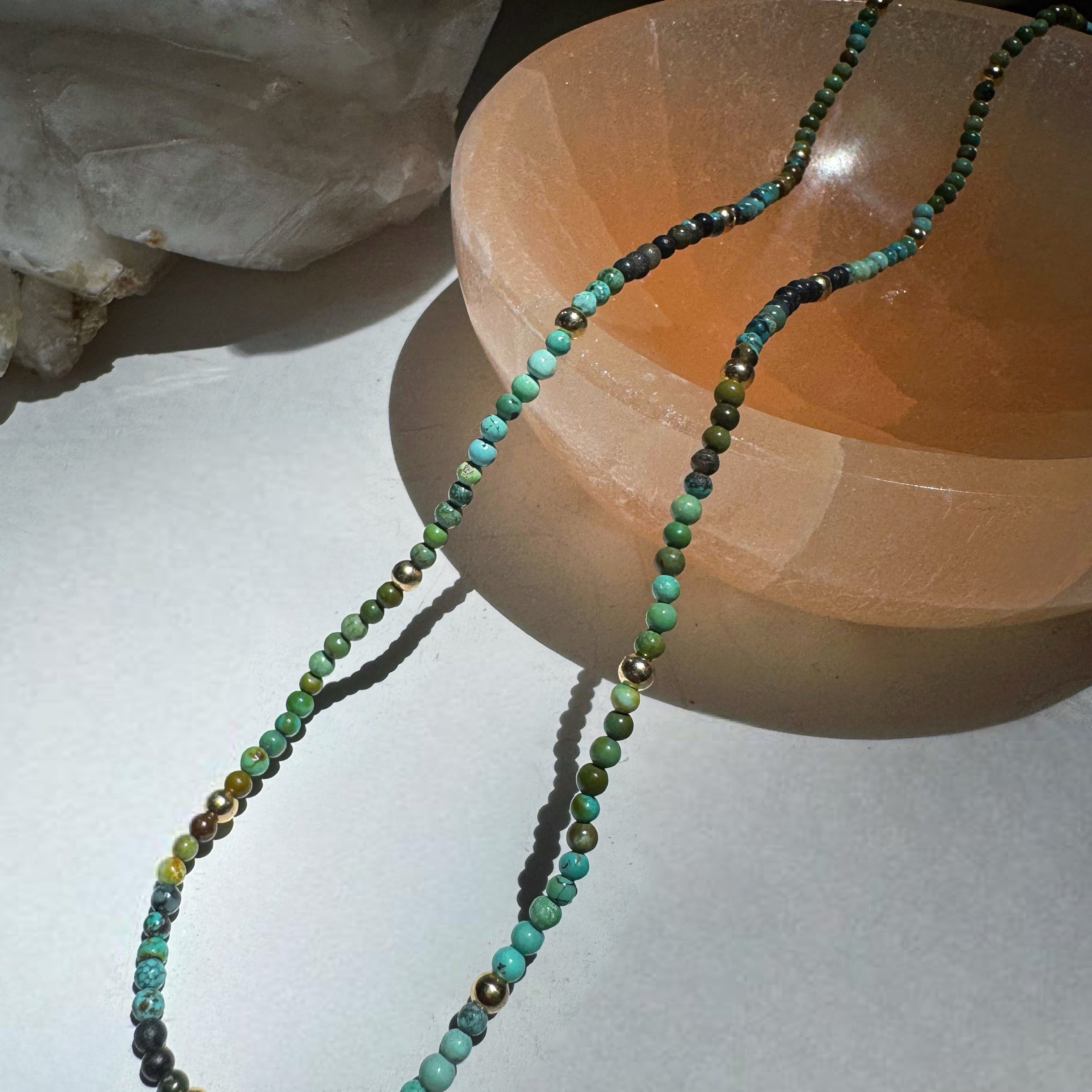 Turquoise Gemstone & 14k GF Necklace Baltic Mermaid