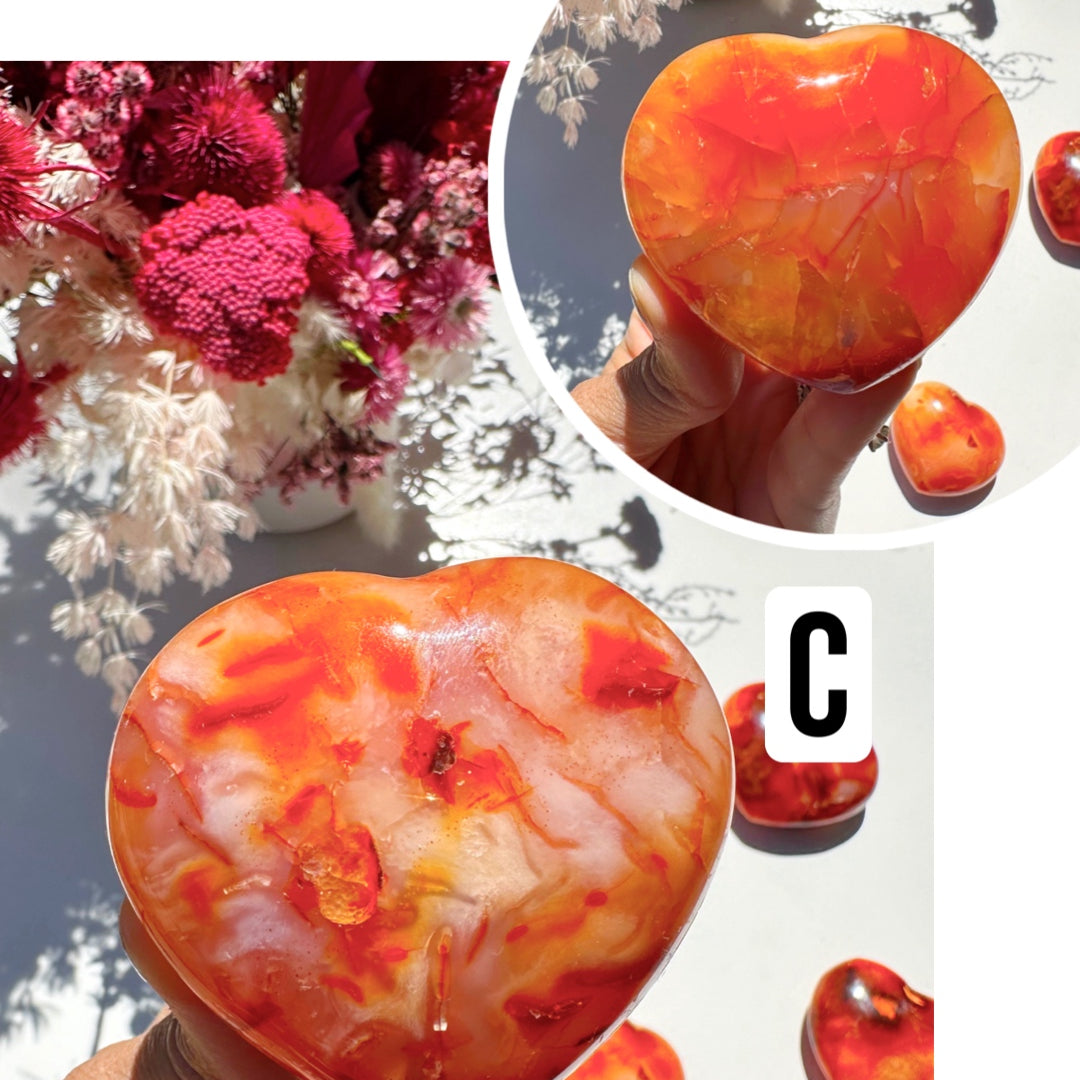 Carnelian Agate Hearts - Baltic Mermaid