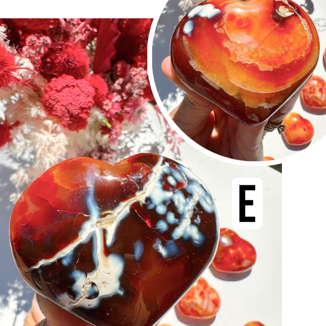 Carnelian Agate Hearts - Baltic Mermaid