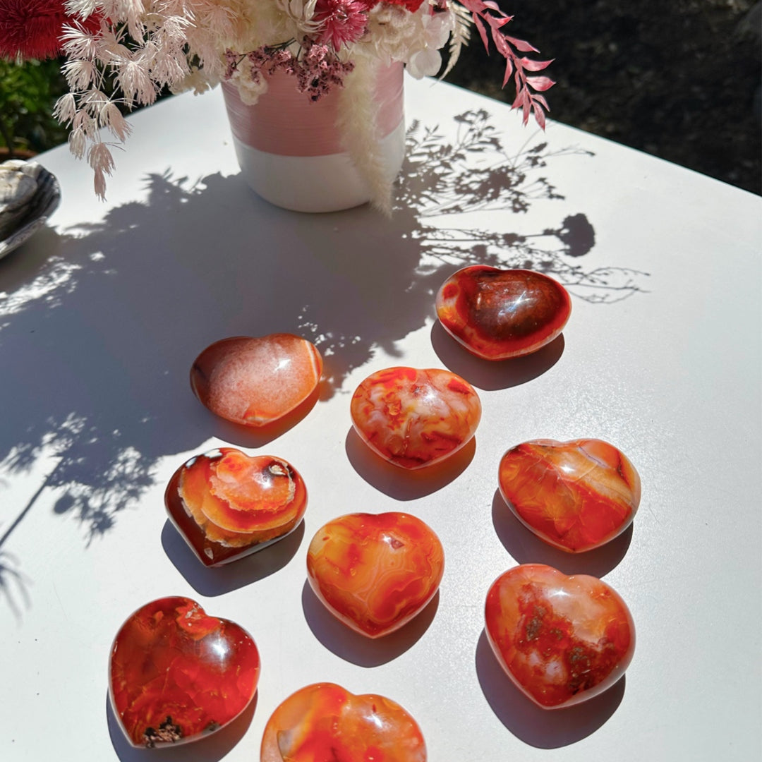 Carnelian Agate Hearts - Baltic Mermaid