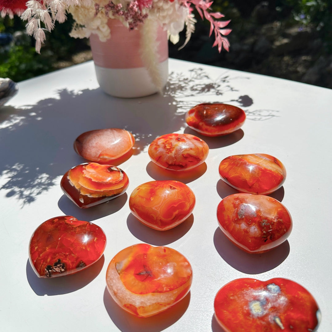 Carnelian Agate Hearts - Baltic Mermaid