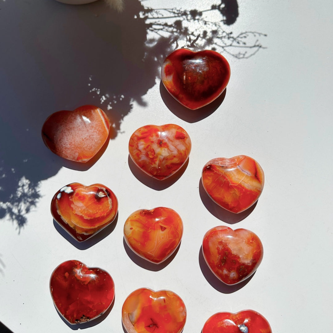 Carnelian Agate Hearts - Baltic Mermaid