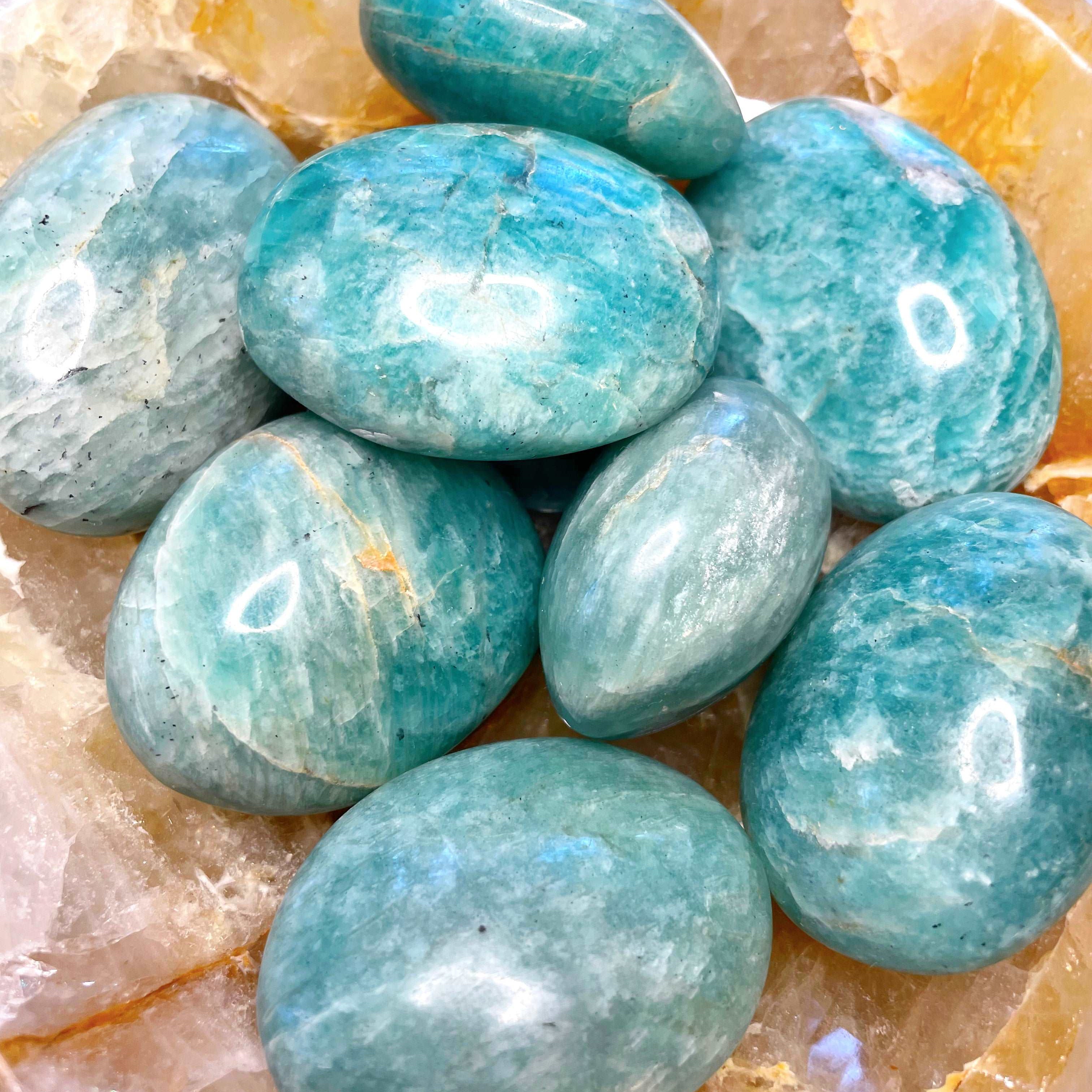 Amazonite Palm Stones