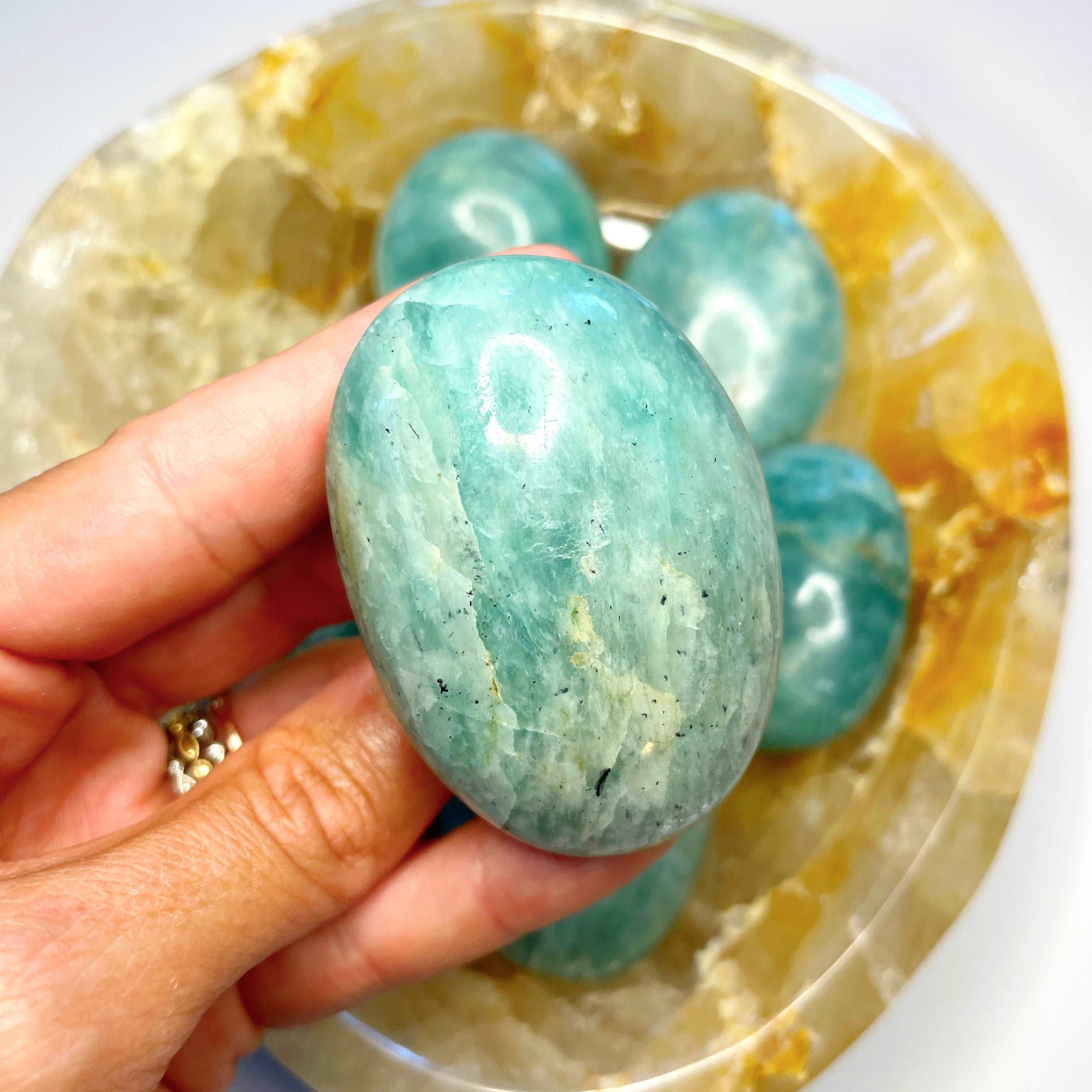 Amazonite Palm Stones