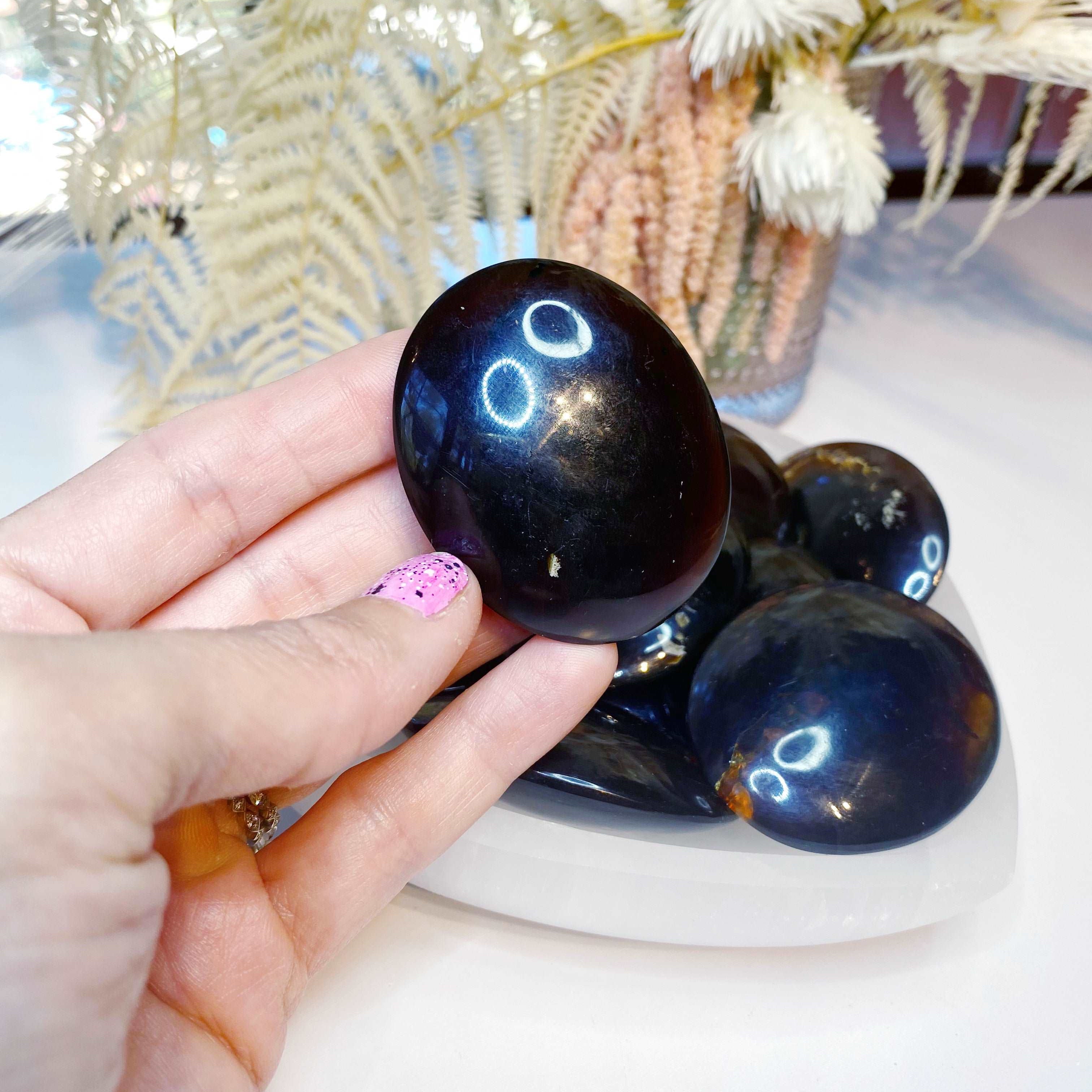Amber Palm Stones