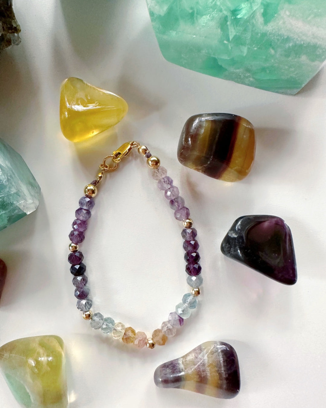 Rainbow Fluorite Candy Bracelet - RTS - Baltic Mermaid