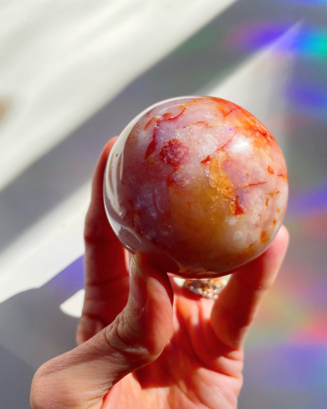 Flower Agate Sphere - Baltic Mermaid