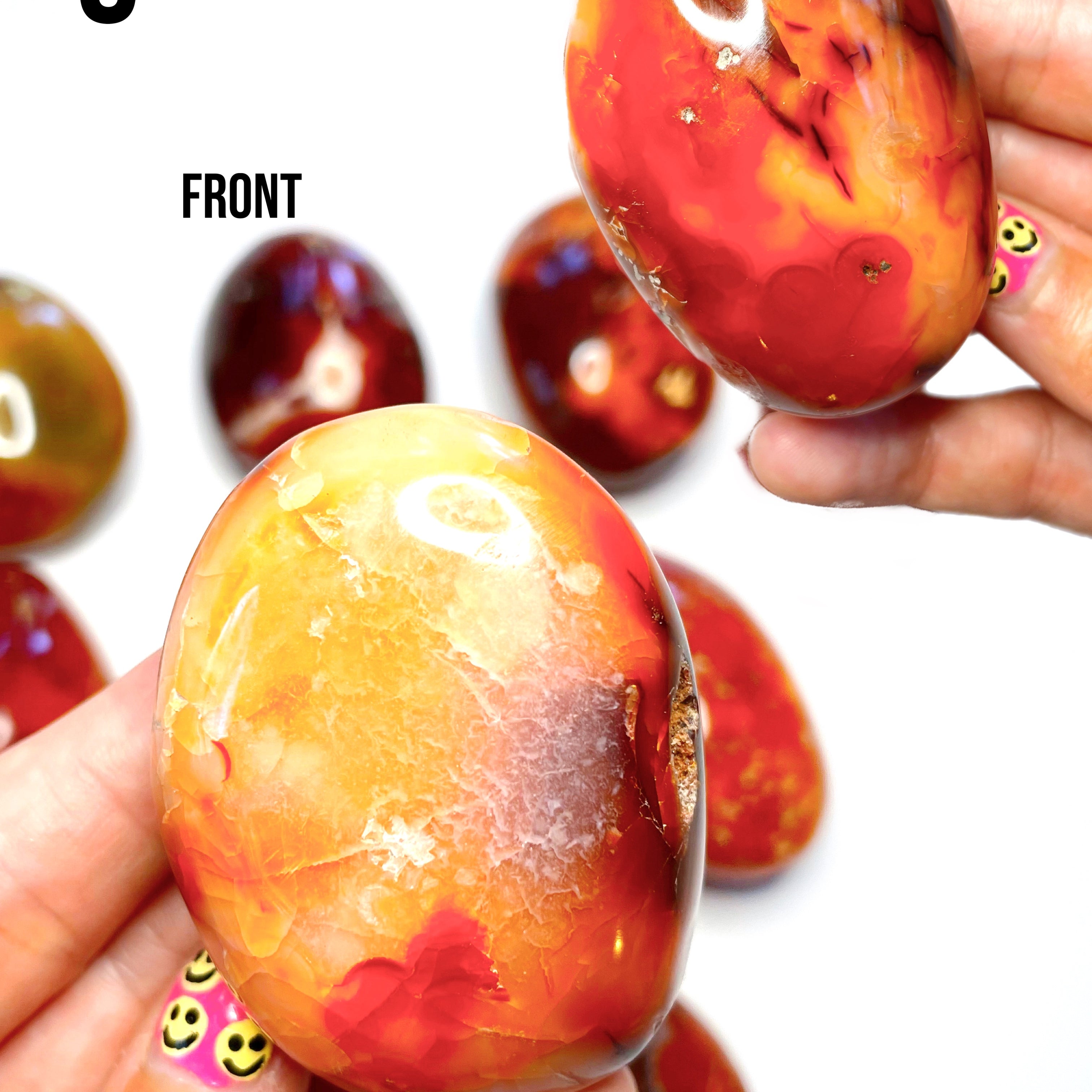 Carnelian Agate Palm Stones - Baltic Mermaid