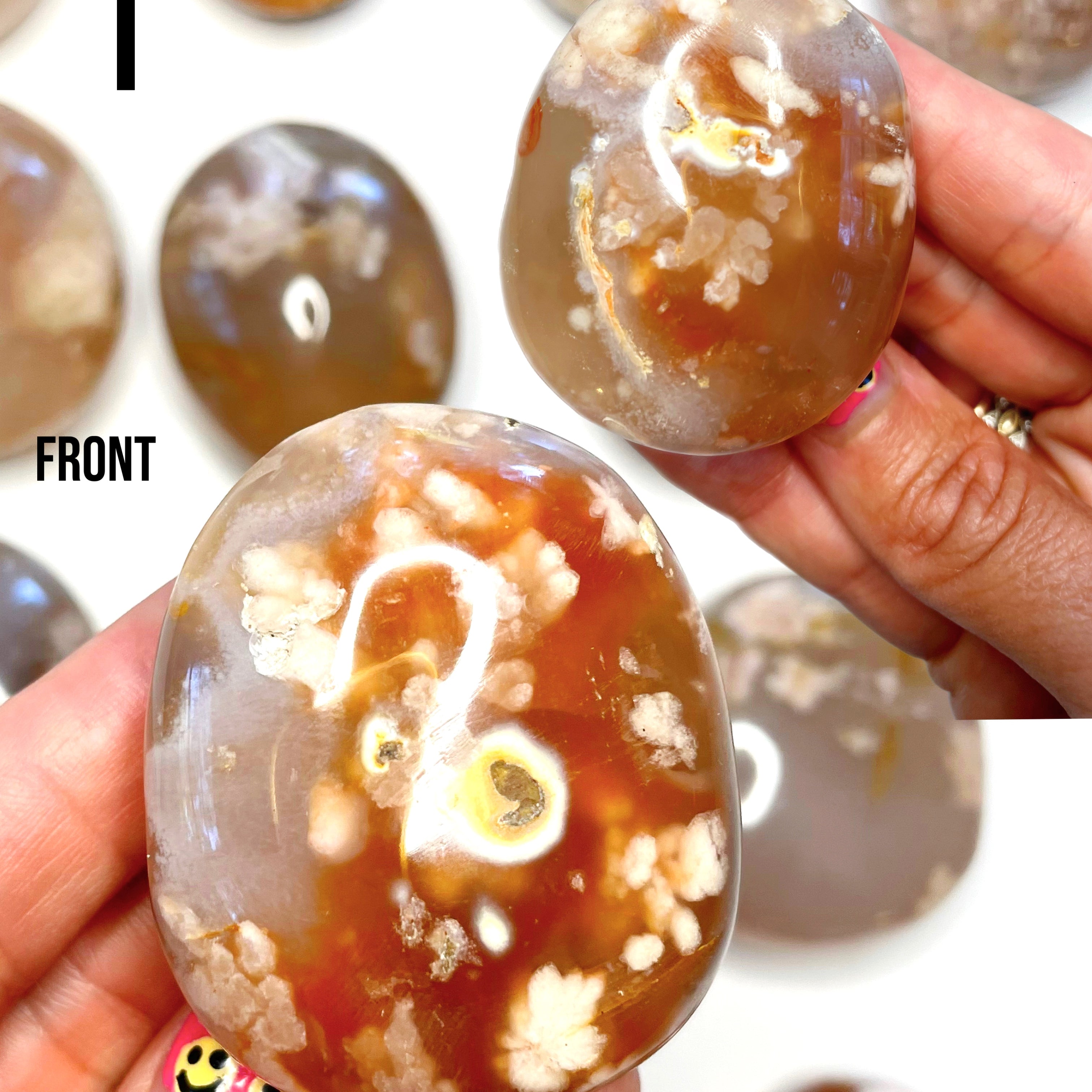 Flower Agate Palm Stones - Baltic Mermaid