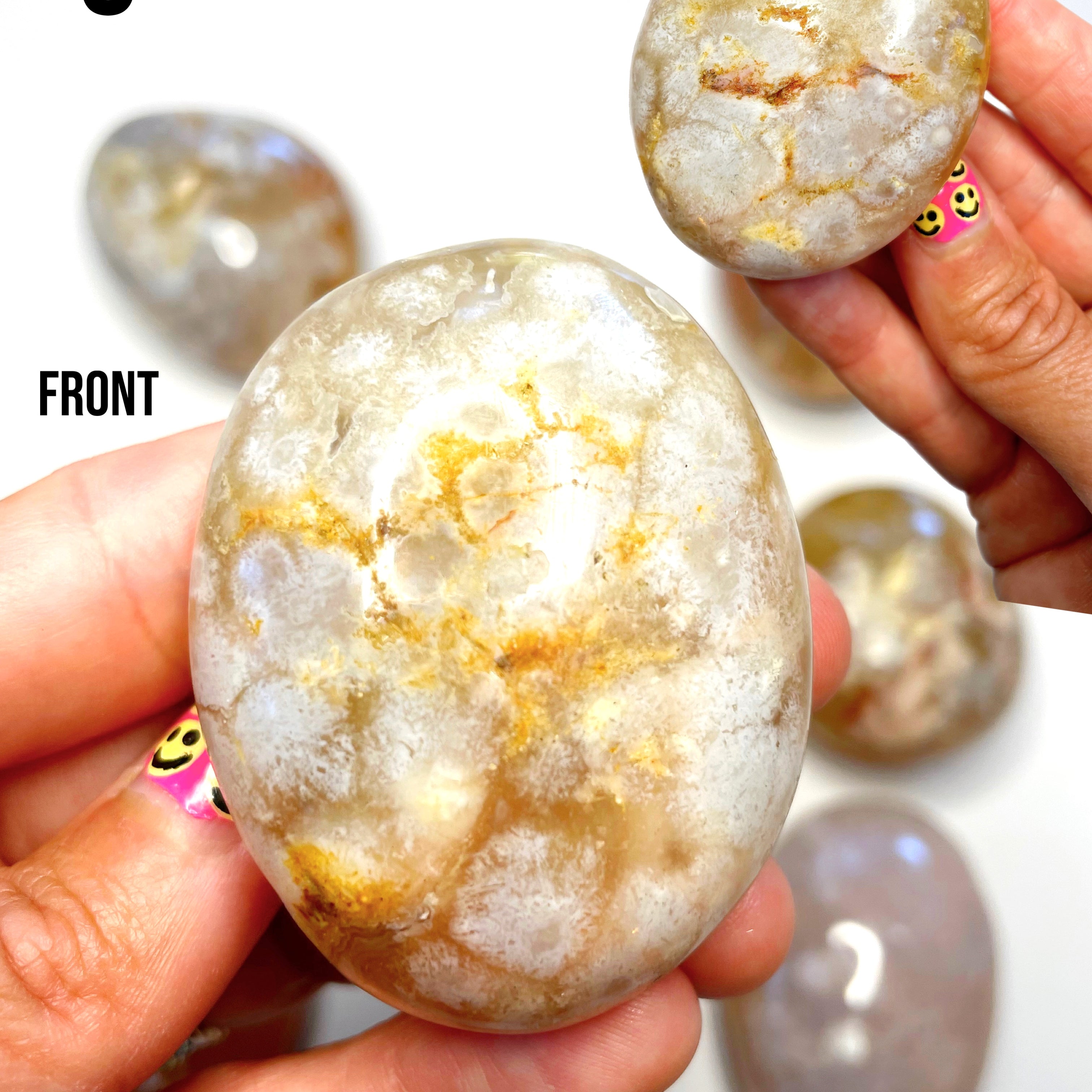 Flower Agate Palm Stones - Baltic Mermaid