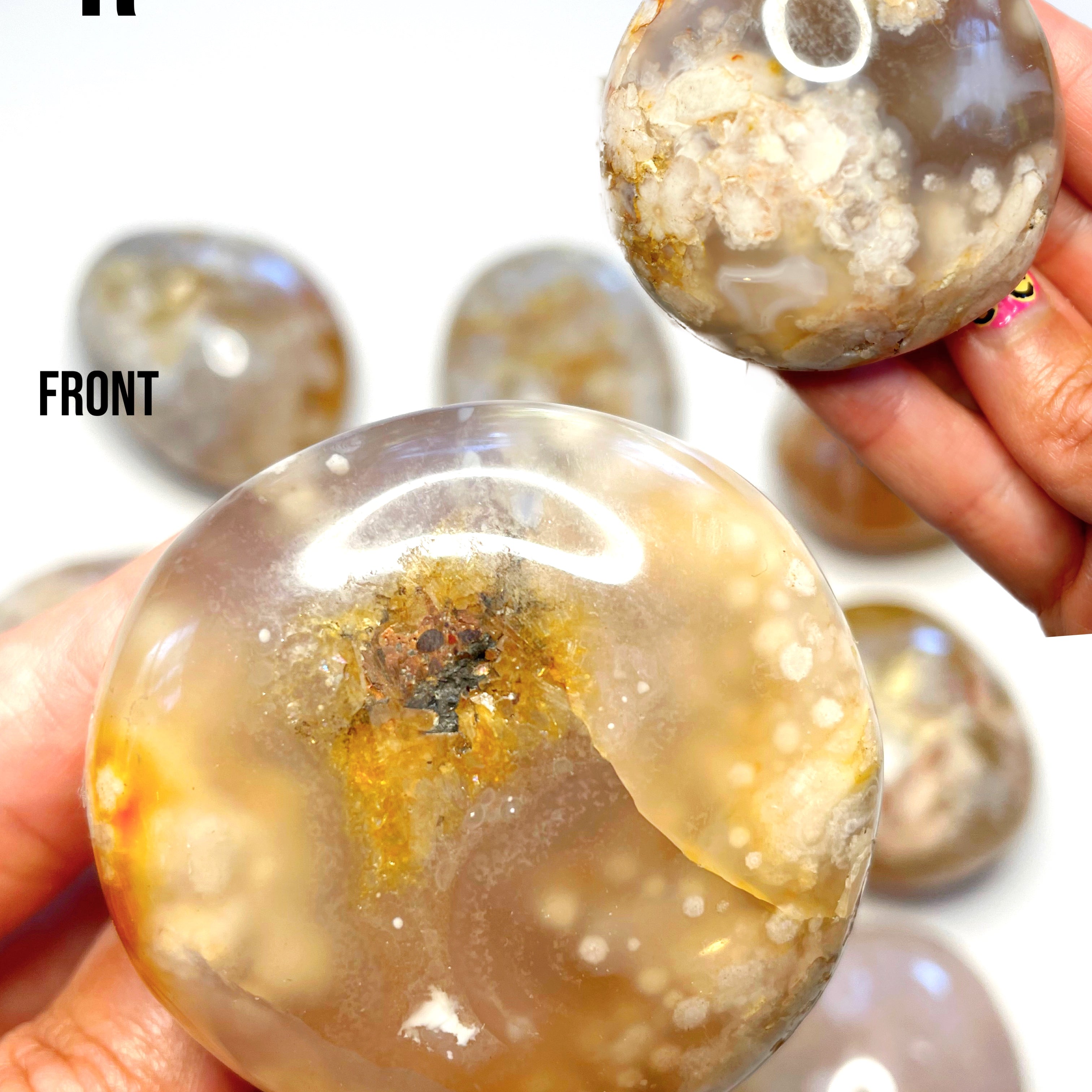 Flower Agate Palm Stones - Baltic Mermaid