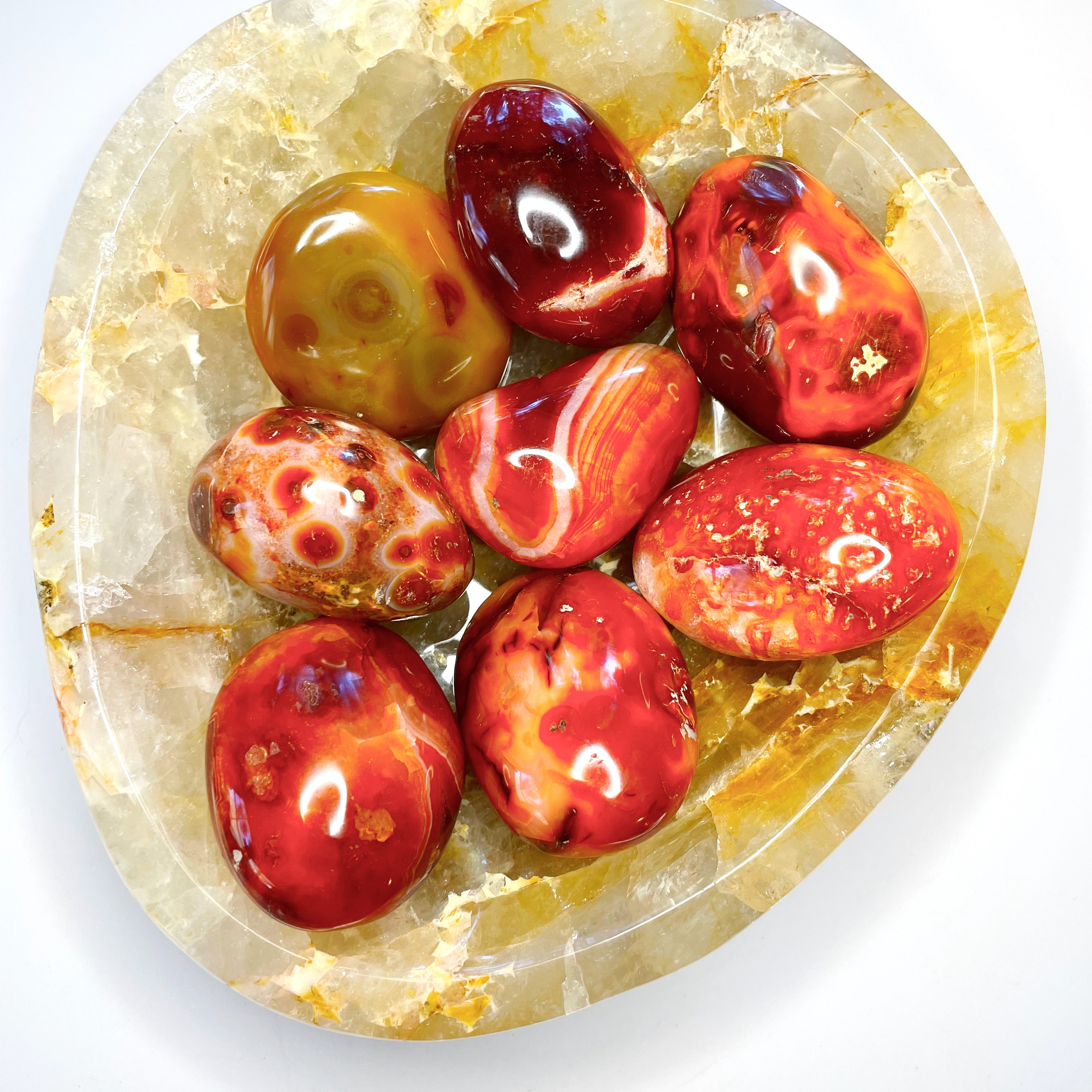 Carnelian Agate Palm Stones - Baltic Mermaid