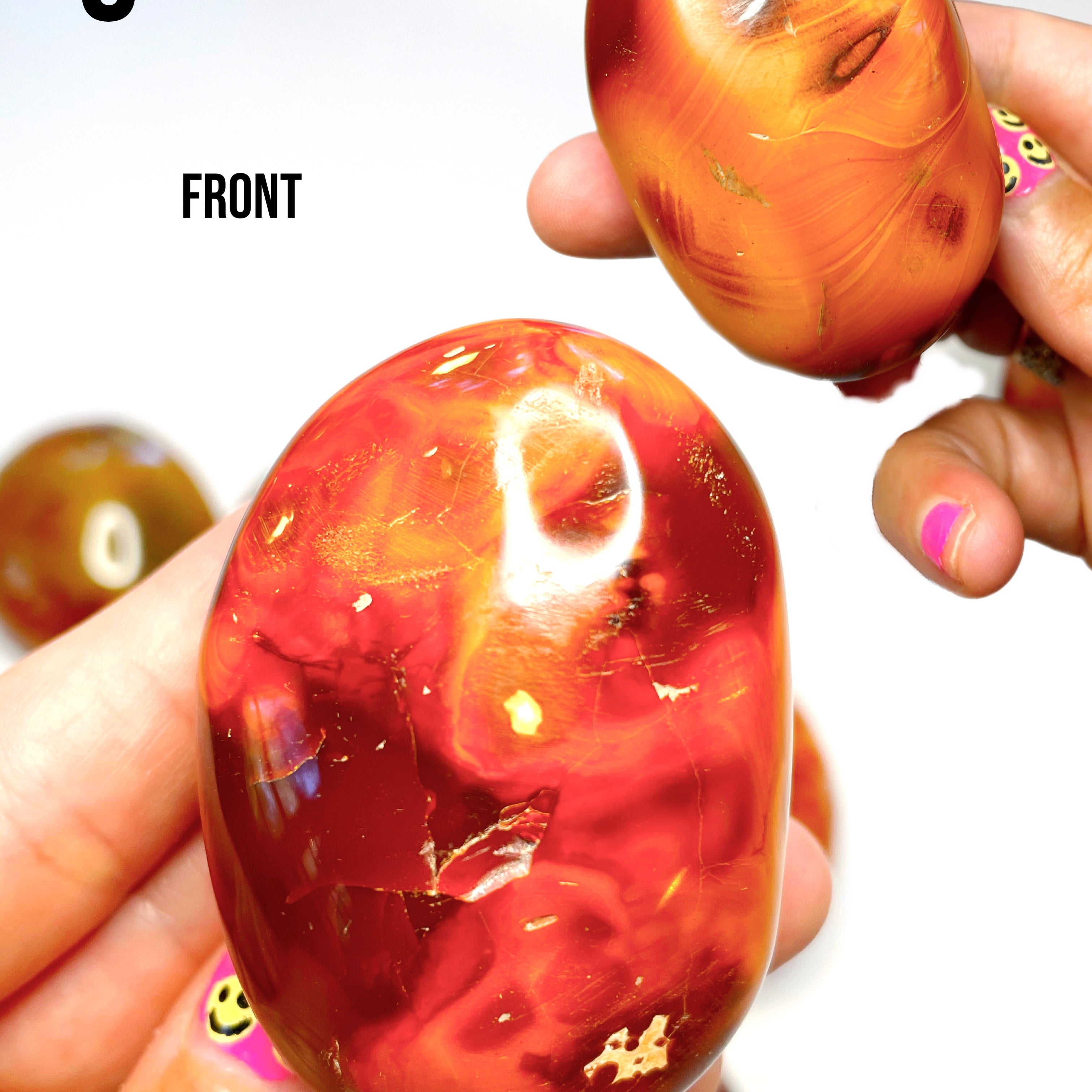 Carnelian Agate Palm Stones - Baltic Mermaid