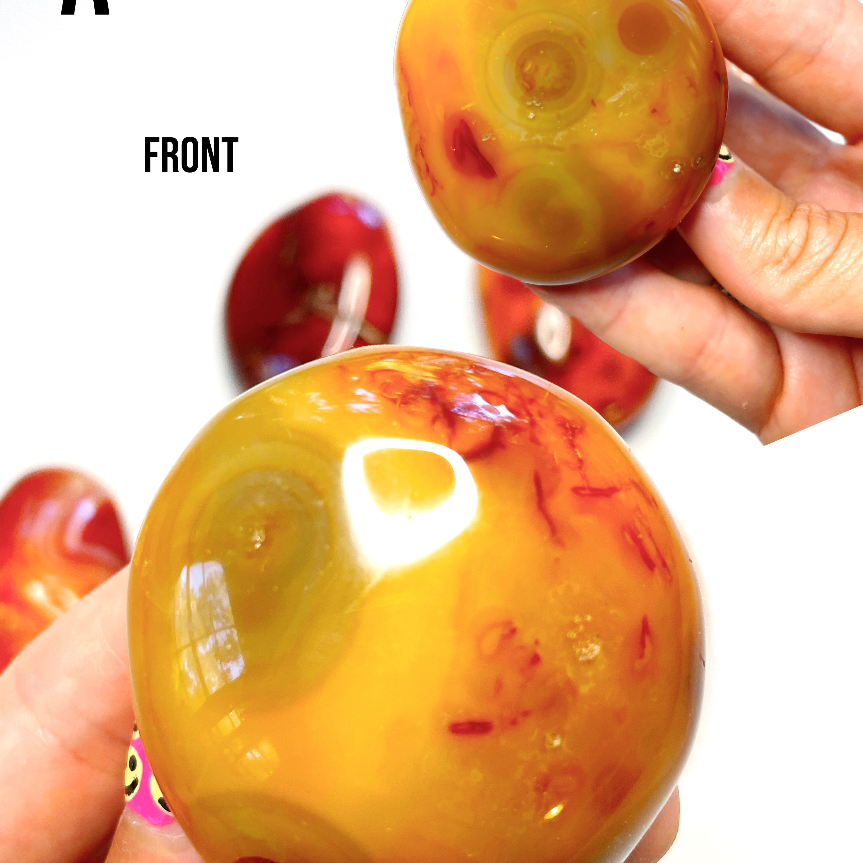 Carnelian Agate Palm Stones - Baltic Mermaid