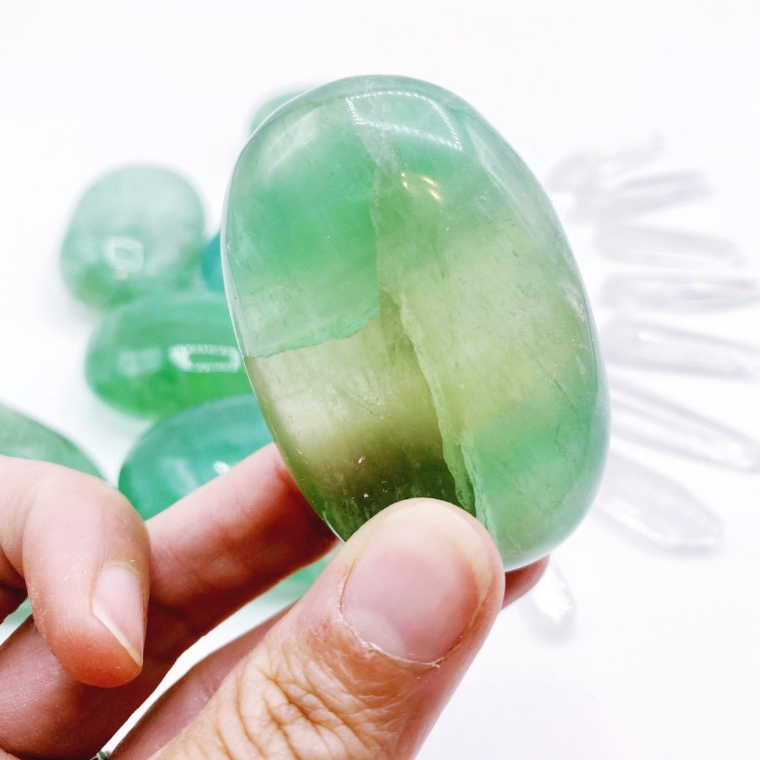 Fluorite Palm Stones - Baltic Mermaid