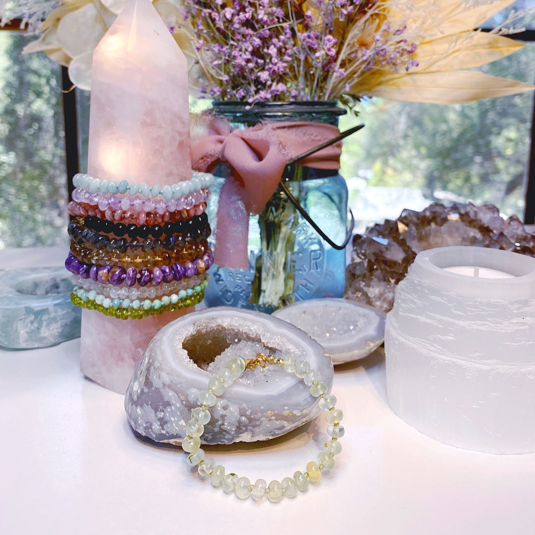 Prehnite with Epidote Candy Bracelet - Baltic Mermaid