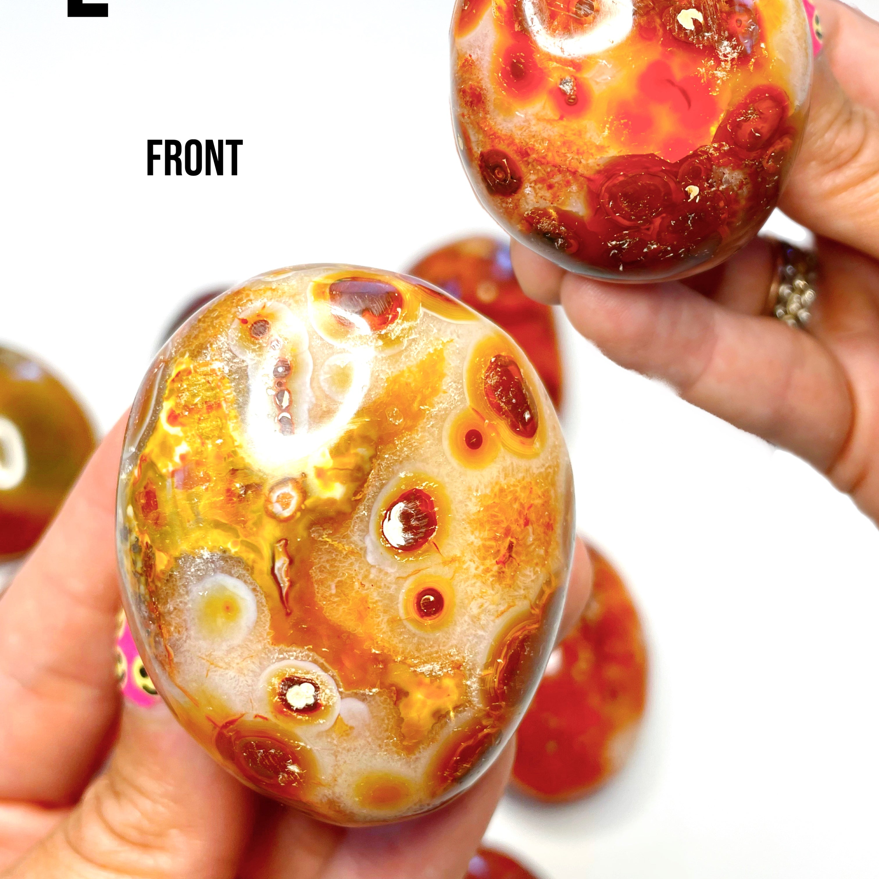 Carnelian Agate Palm Stones - Baltic Mermaid
