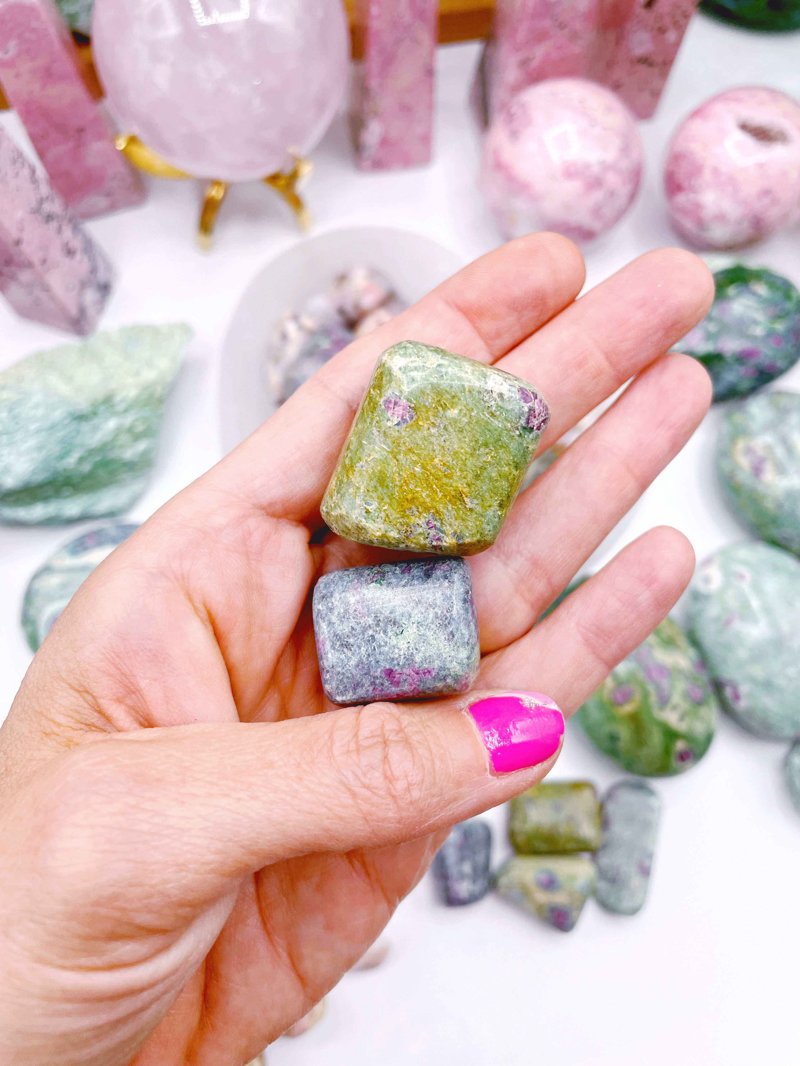 Ruby in Fuchsite Tumbled Stones - Baltic Mermaid
